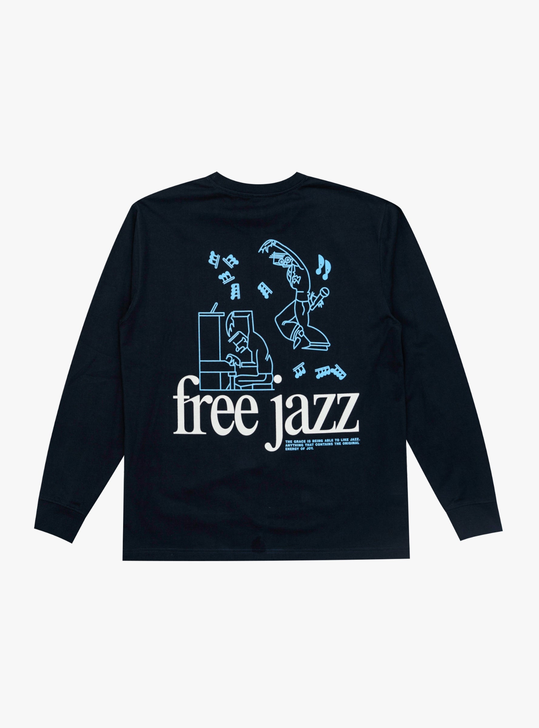  Reception Jazz Long Sleeve T-shirt Dark Navy - Size: Medium