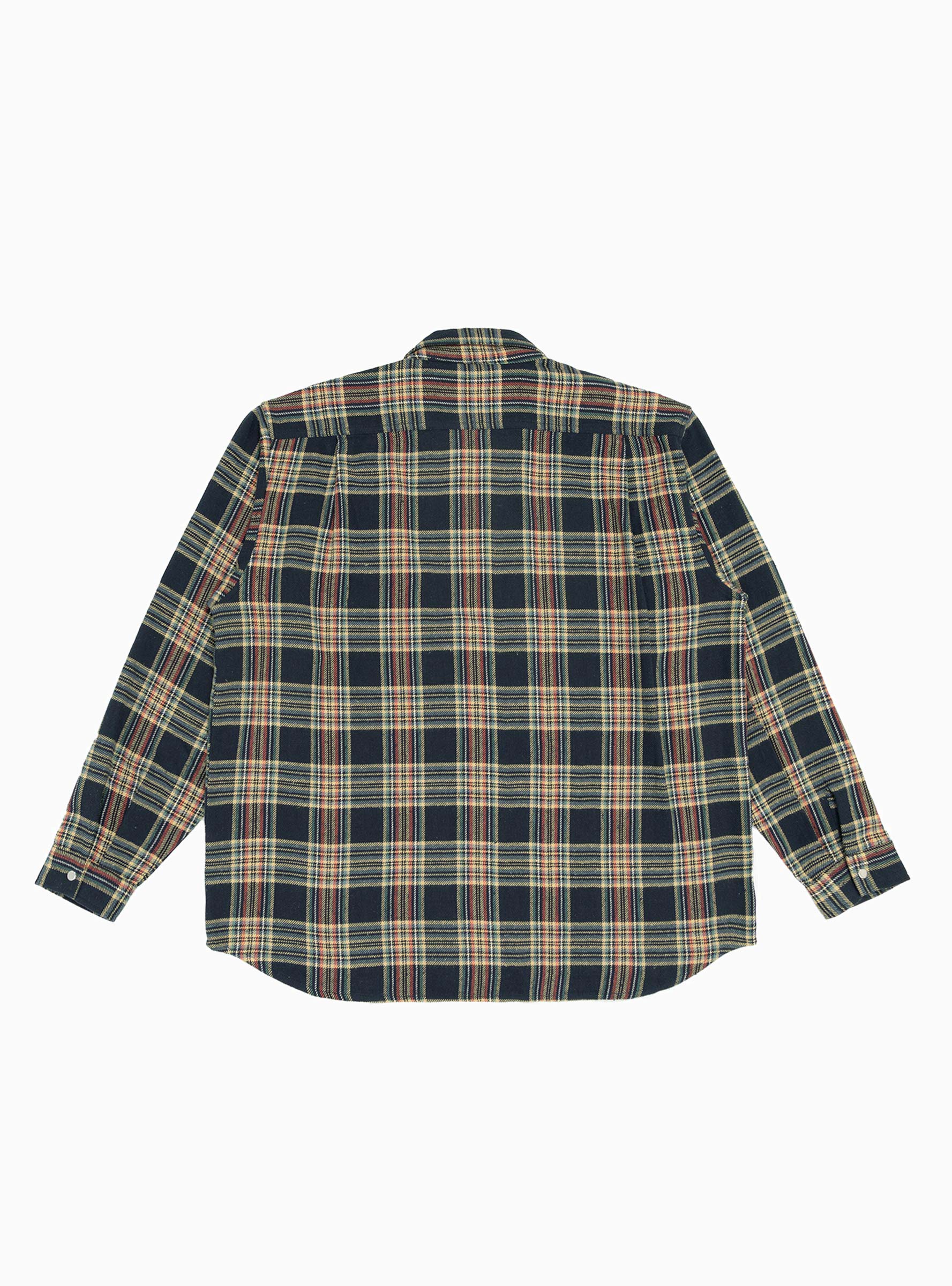  Garbstore Grande Zip Shirt Midnight Blue Check - Size: Medium