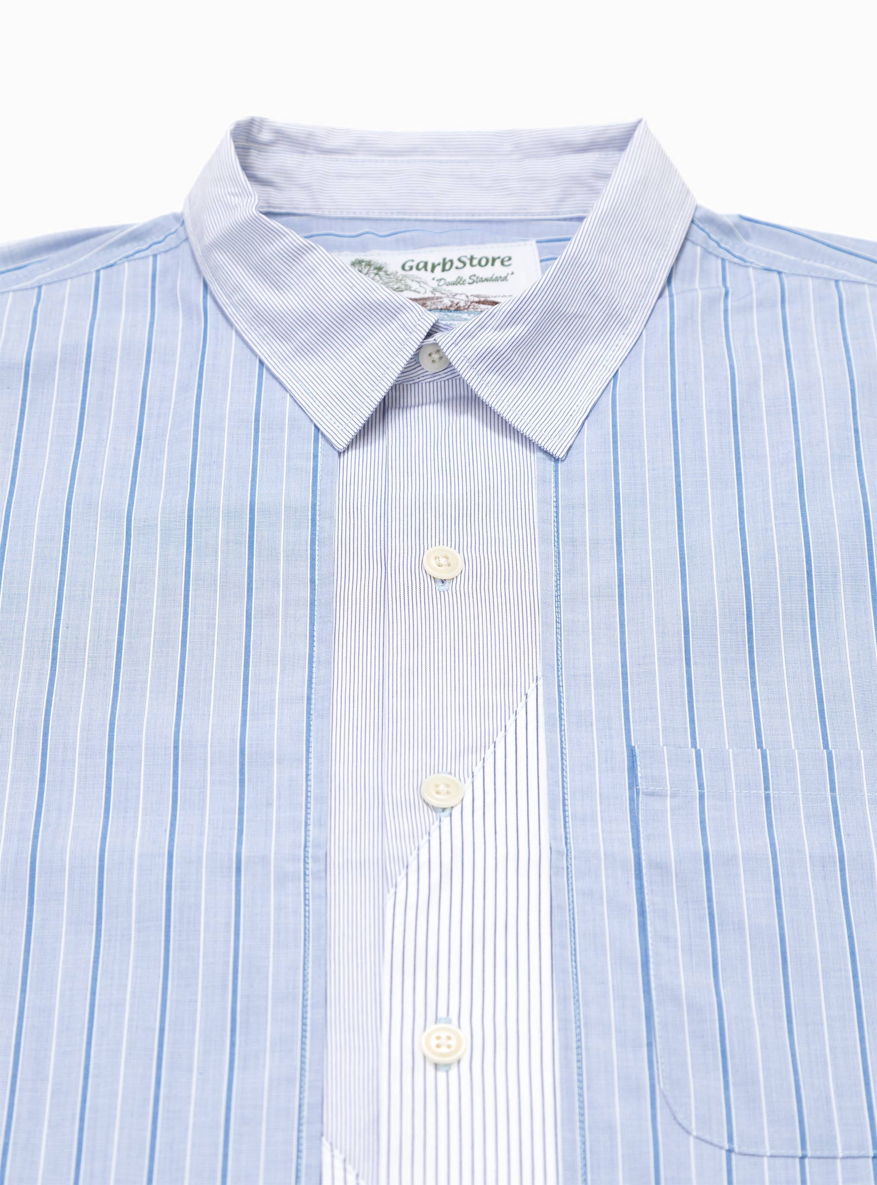  Garbstore Double Shirt Blue Stripe - Size: Large