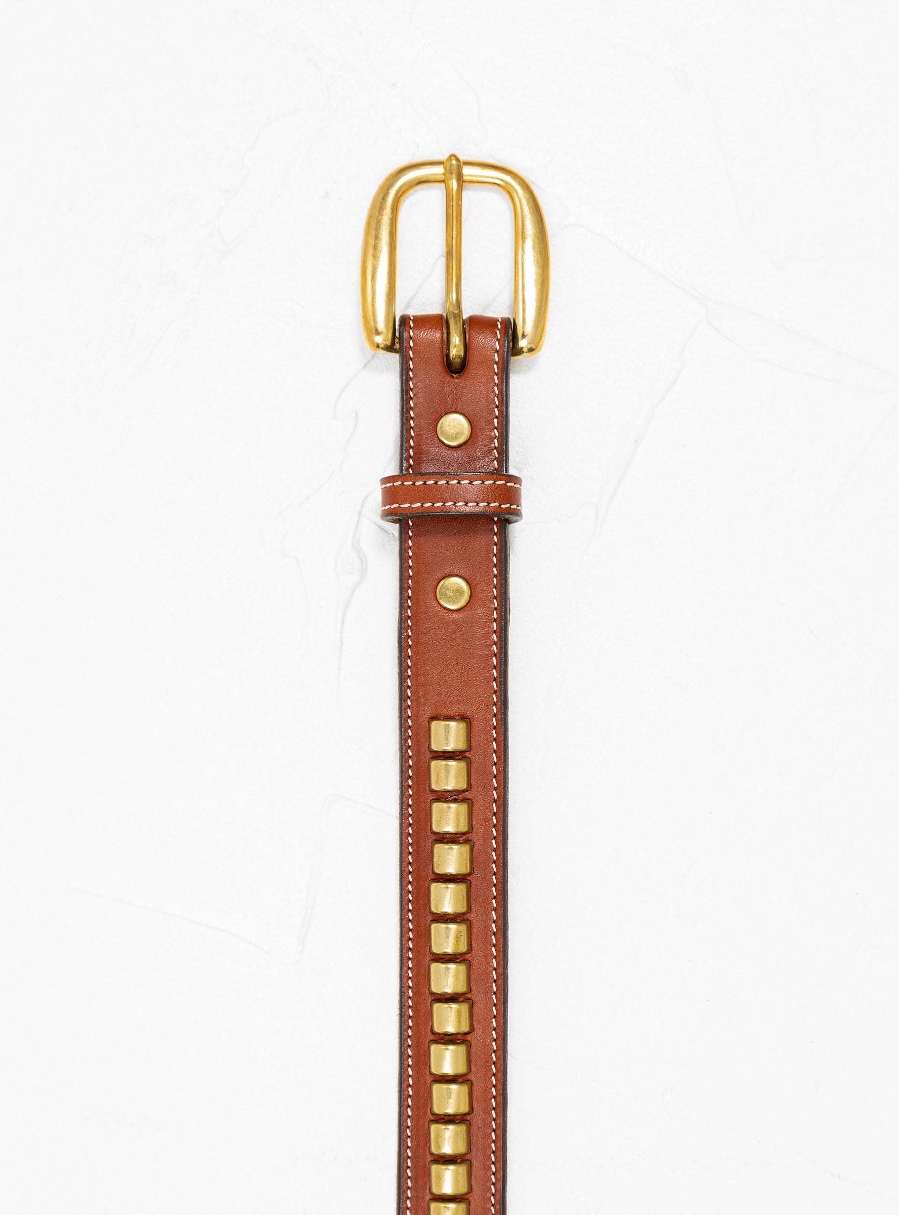  Tory Leather Clincher Belt Oakbark Brown & Brass - 40"