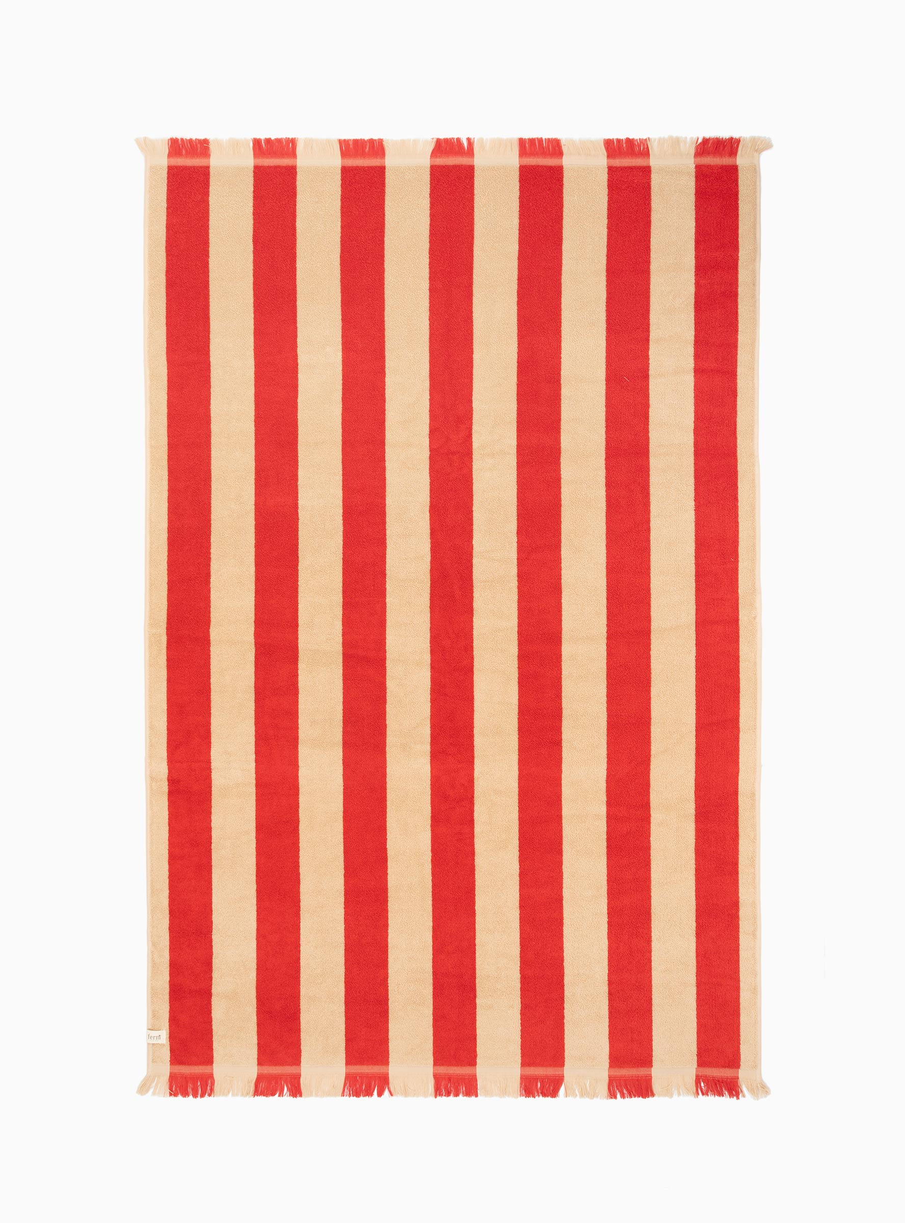  ferm LIVING Alee Beach Towel Red & Beige