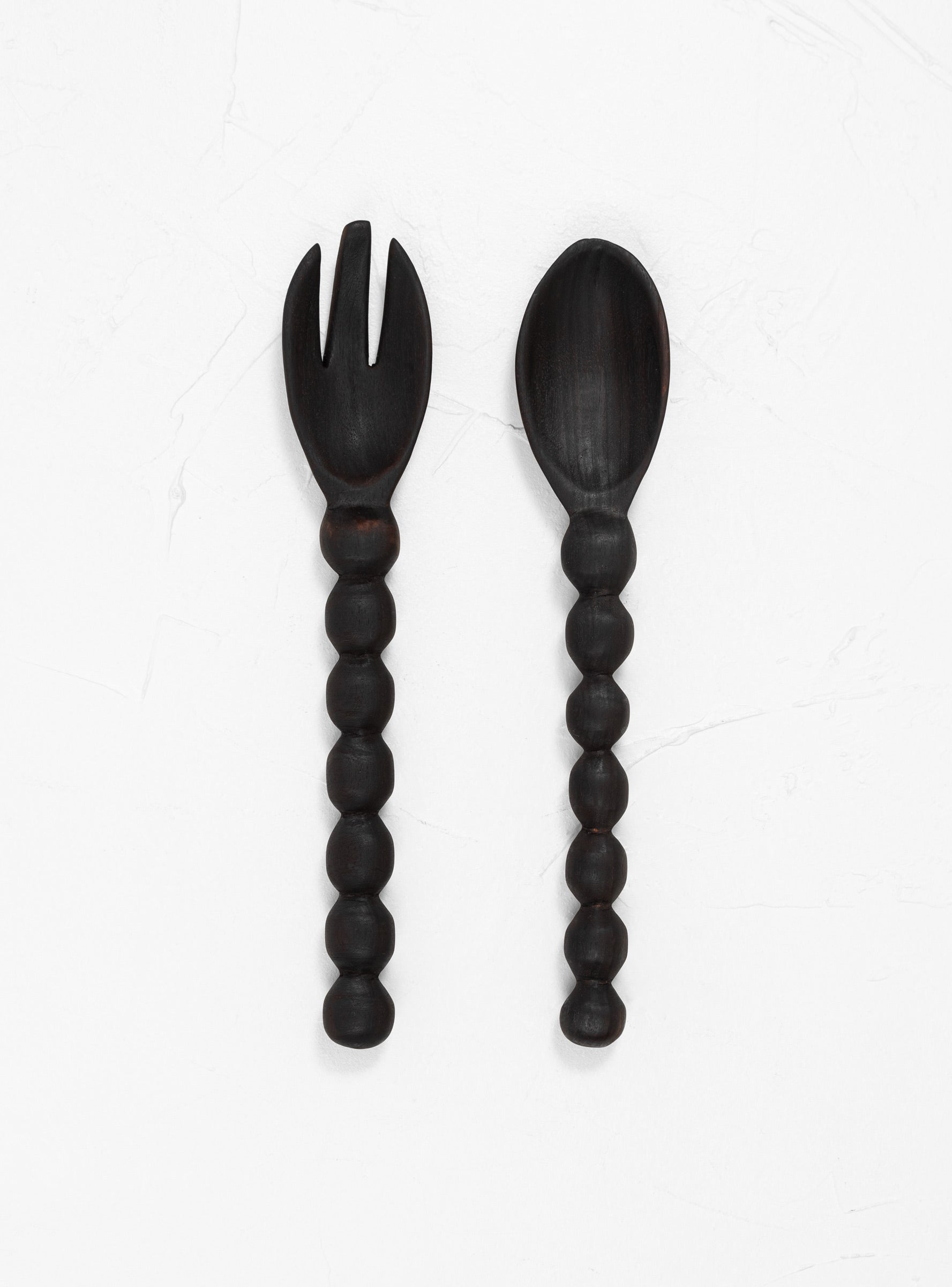  Alessandra Williams Bobbin Salad Servers Black