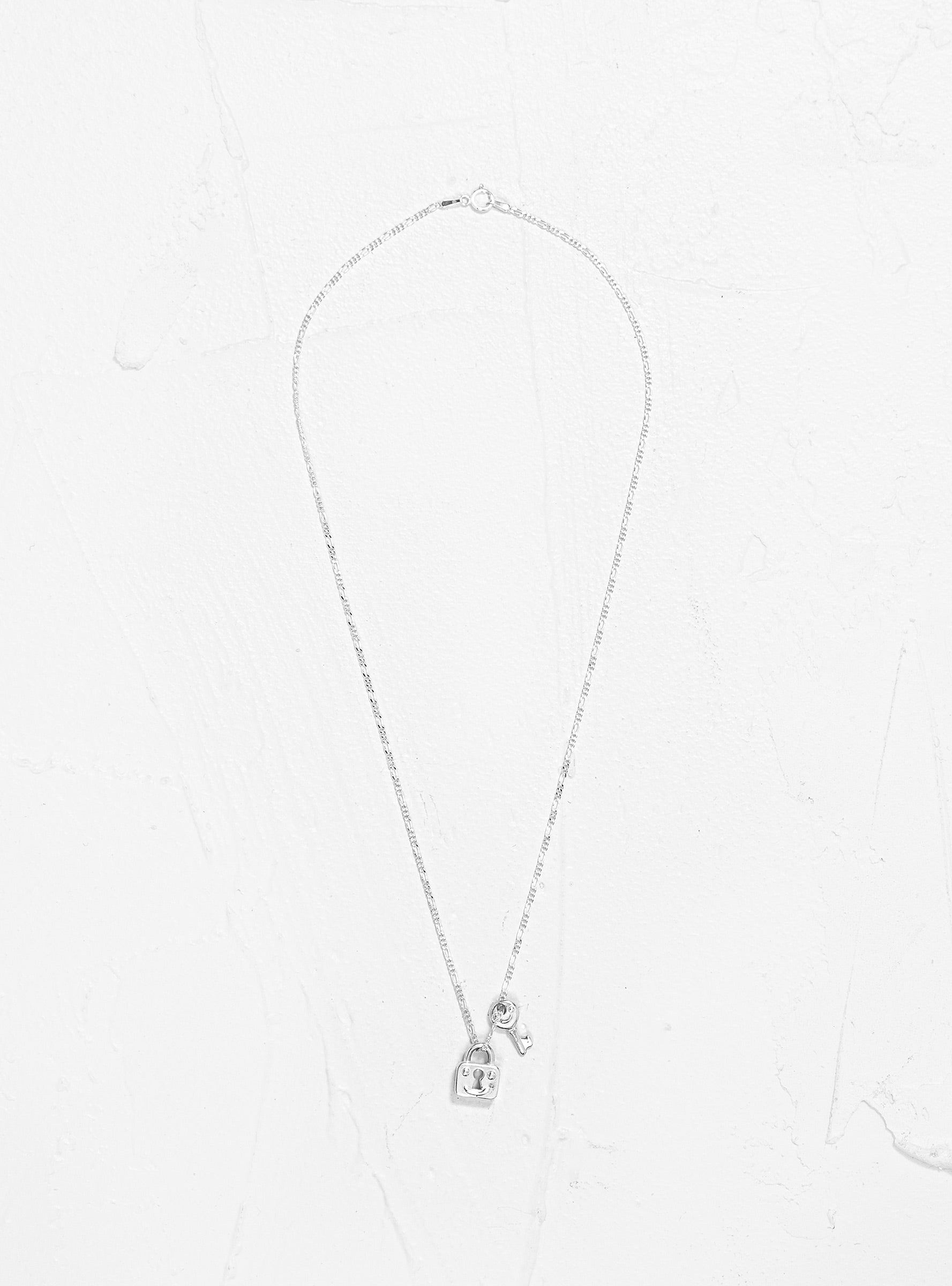  Alec Doherty Lock and Key Necklace Silver