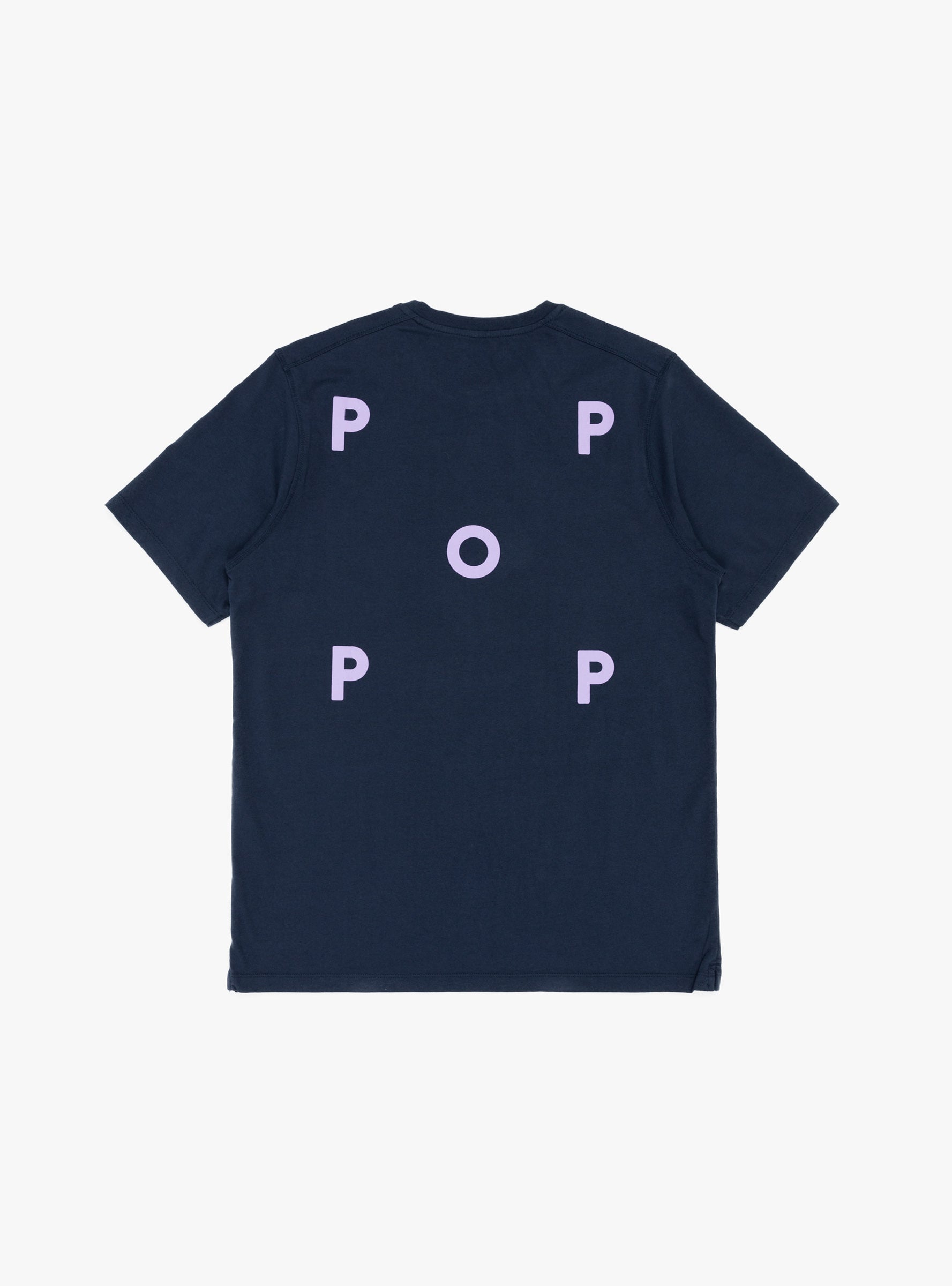 Pop Trading Company Pop Trading Company Logo T-shirt Navy & Viola - Size: Large