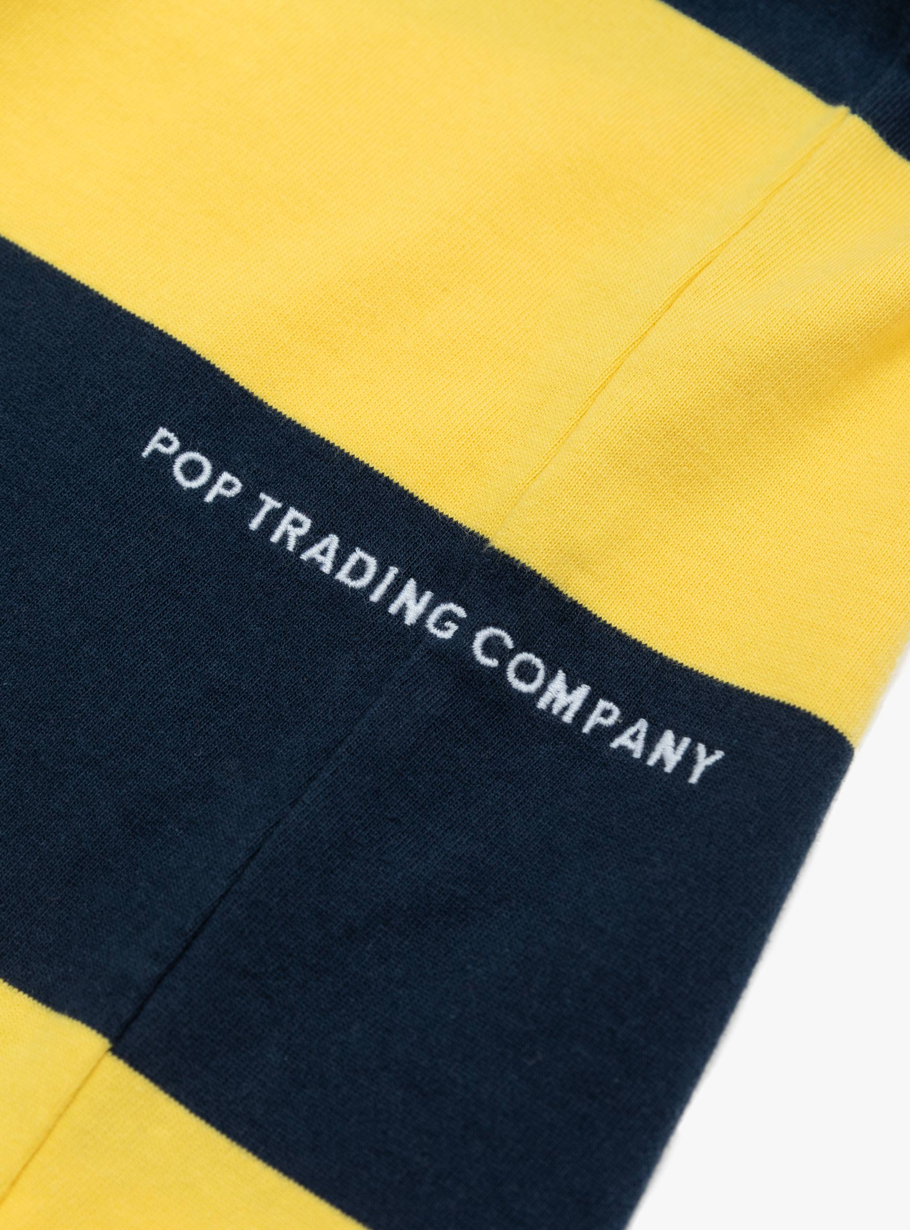 Pop Trading Company Pop Trading Company Striped Logo Rugby Polo Sweater Snapdragon - Size: Medium