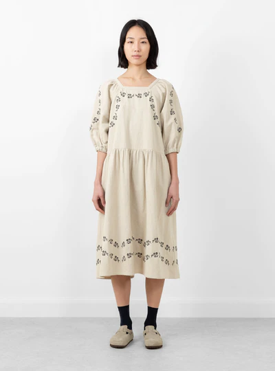  Sideline Heather Dress Oat Embroidered - Size: XS