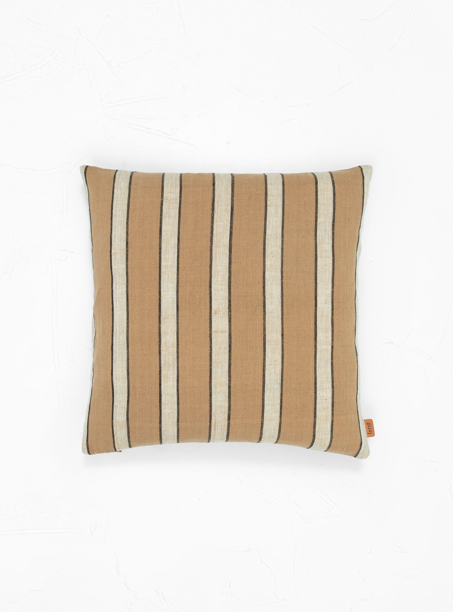  ferm LIVING Cotton Cushion Brown & Beige Stripe