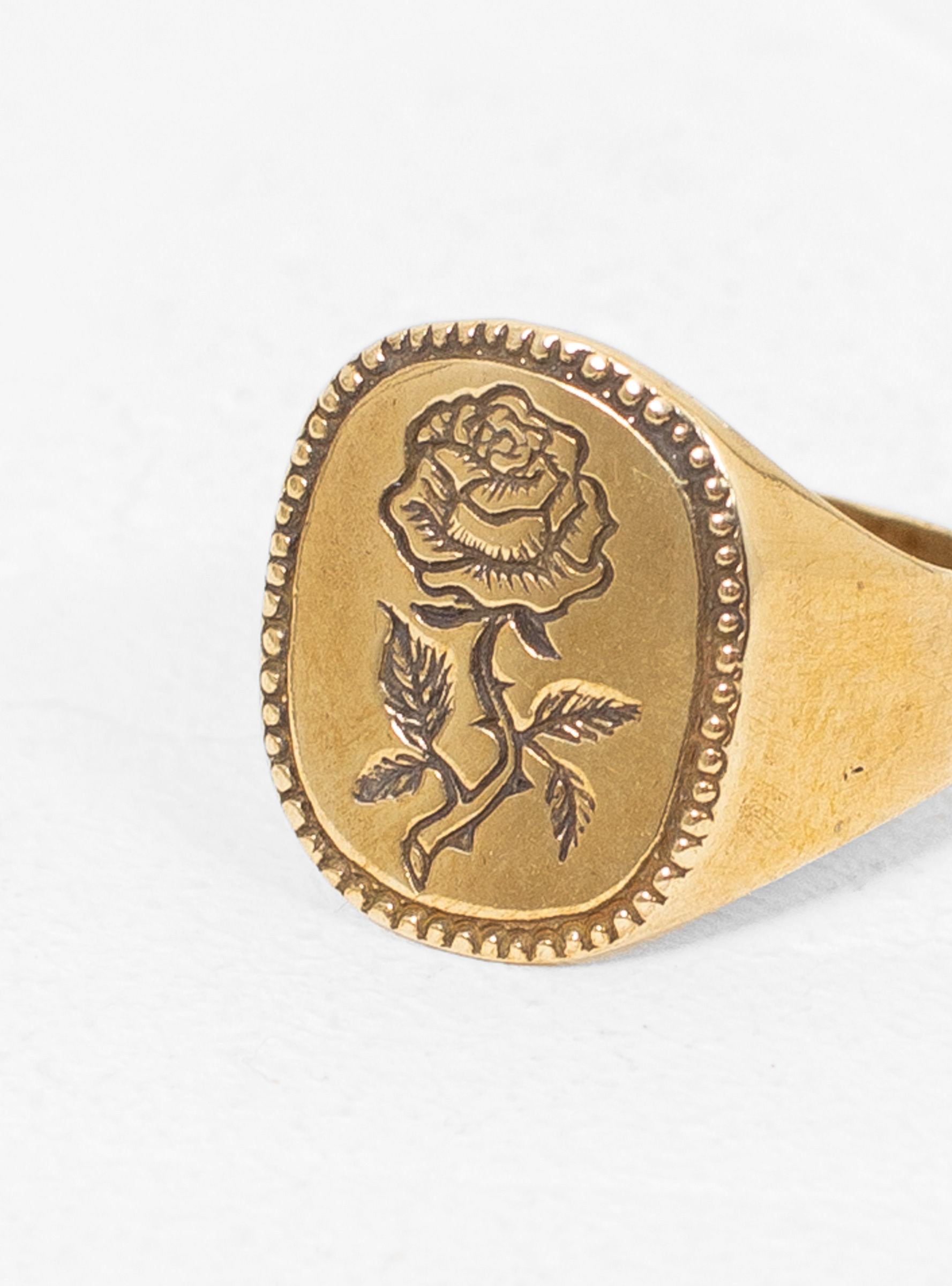  LHN Jewelry Rose Signet Ring Brass - 11