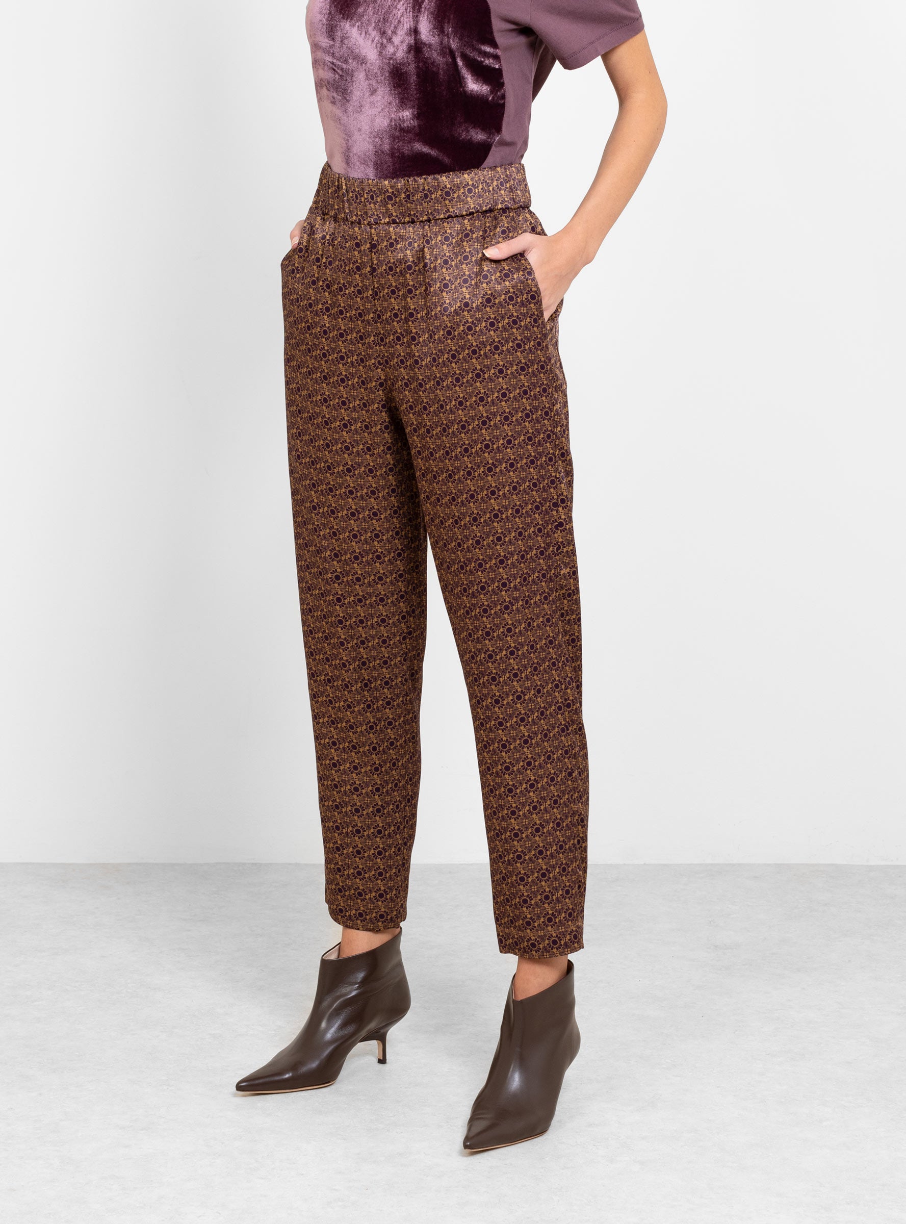  Raquel Allegra Fez Pant Gold & Purple