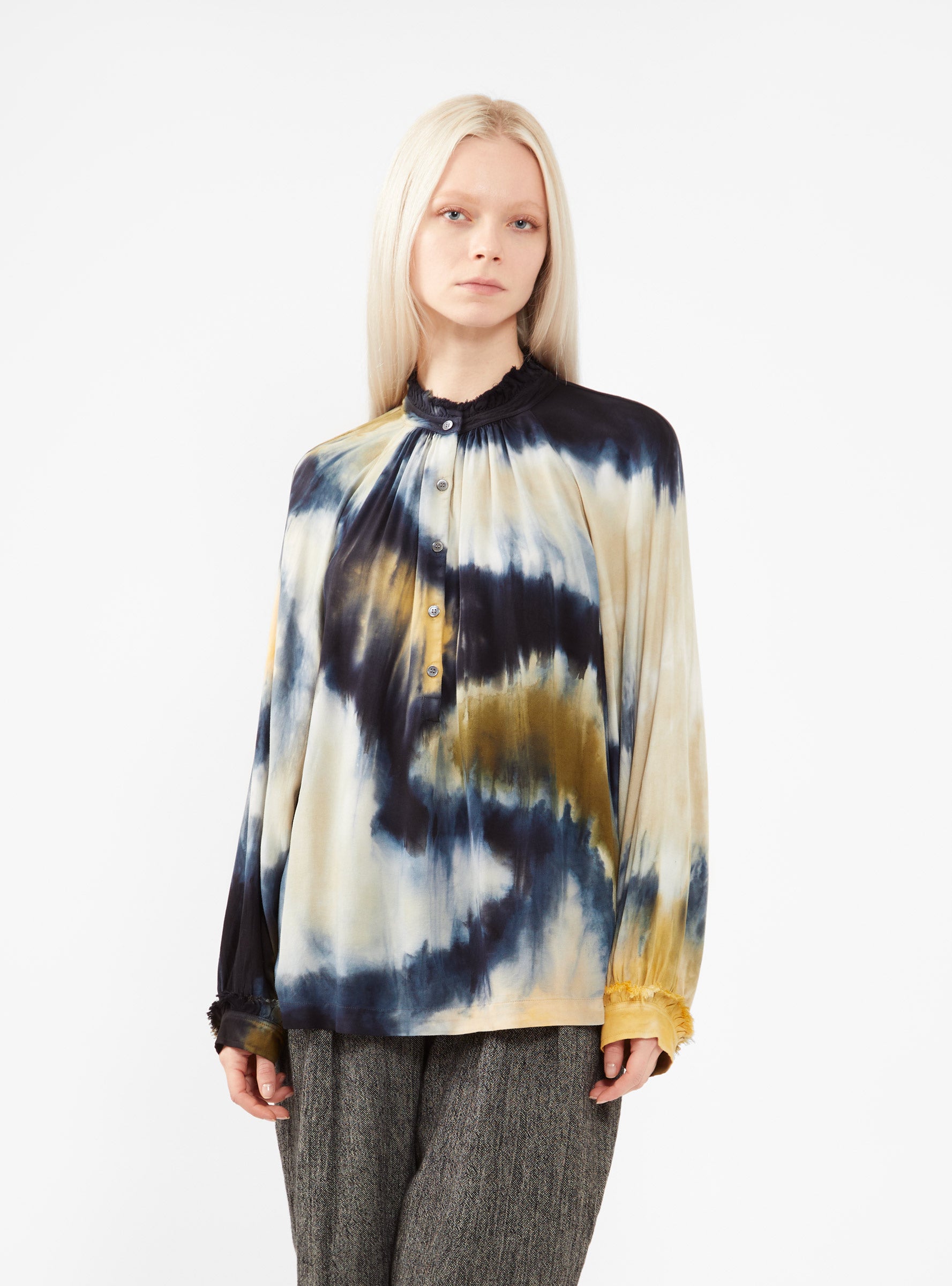  Raquel Allegra Brigette Blouse Multi Tie Dye