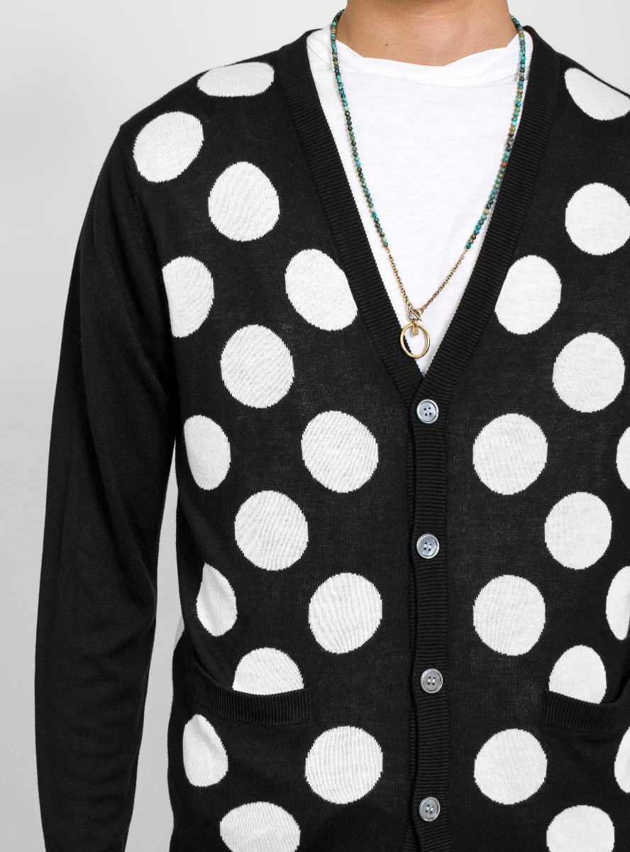  Gaijin Made Rayon Dot Cardigan Black - Size: Medium