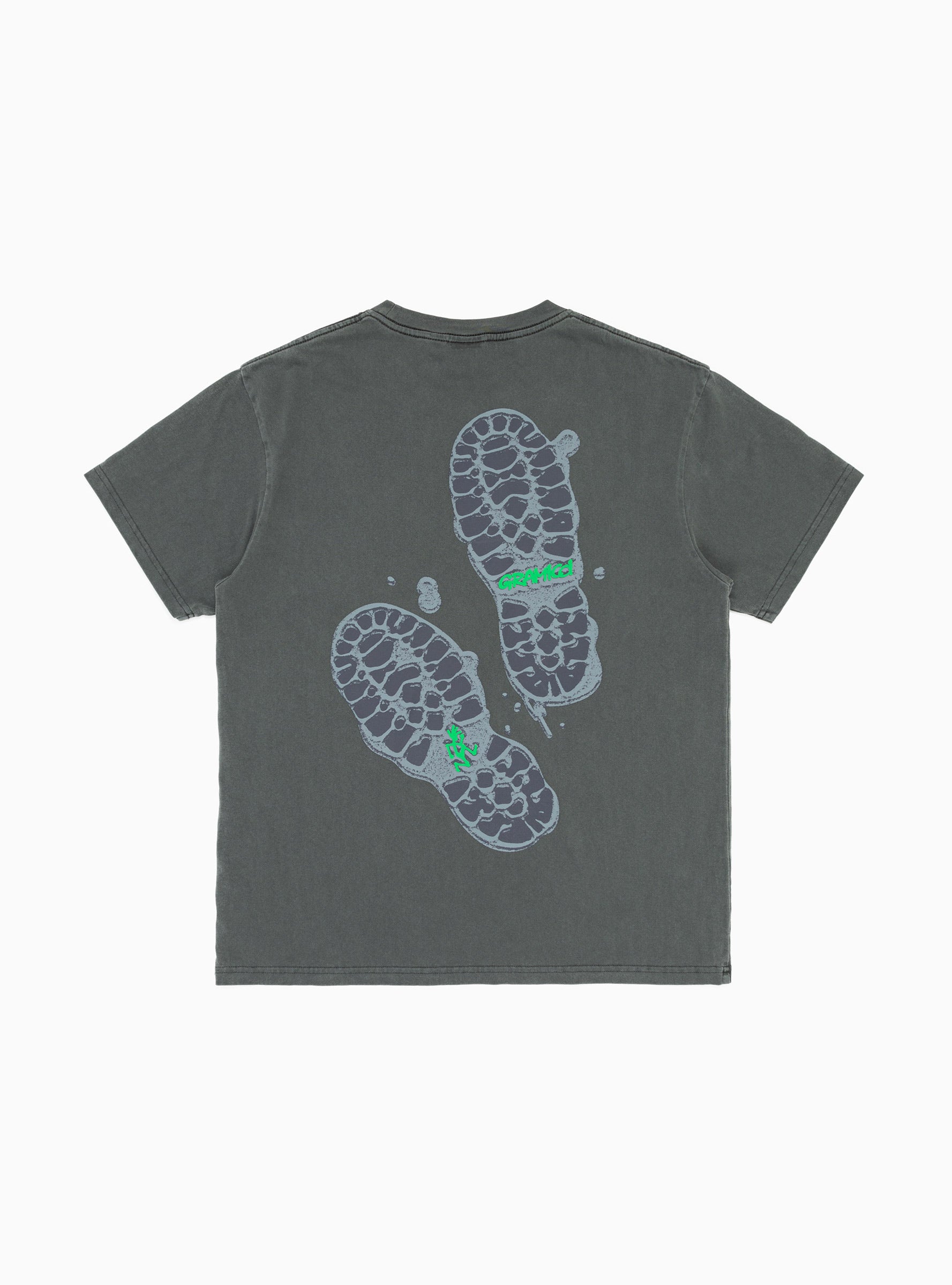  Gramicci Footprints Pigment Dyed T-shirt Grey