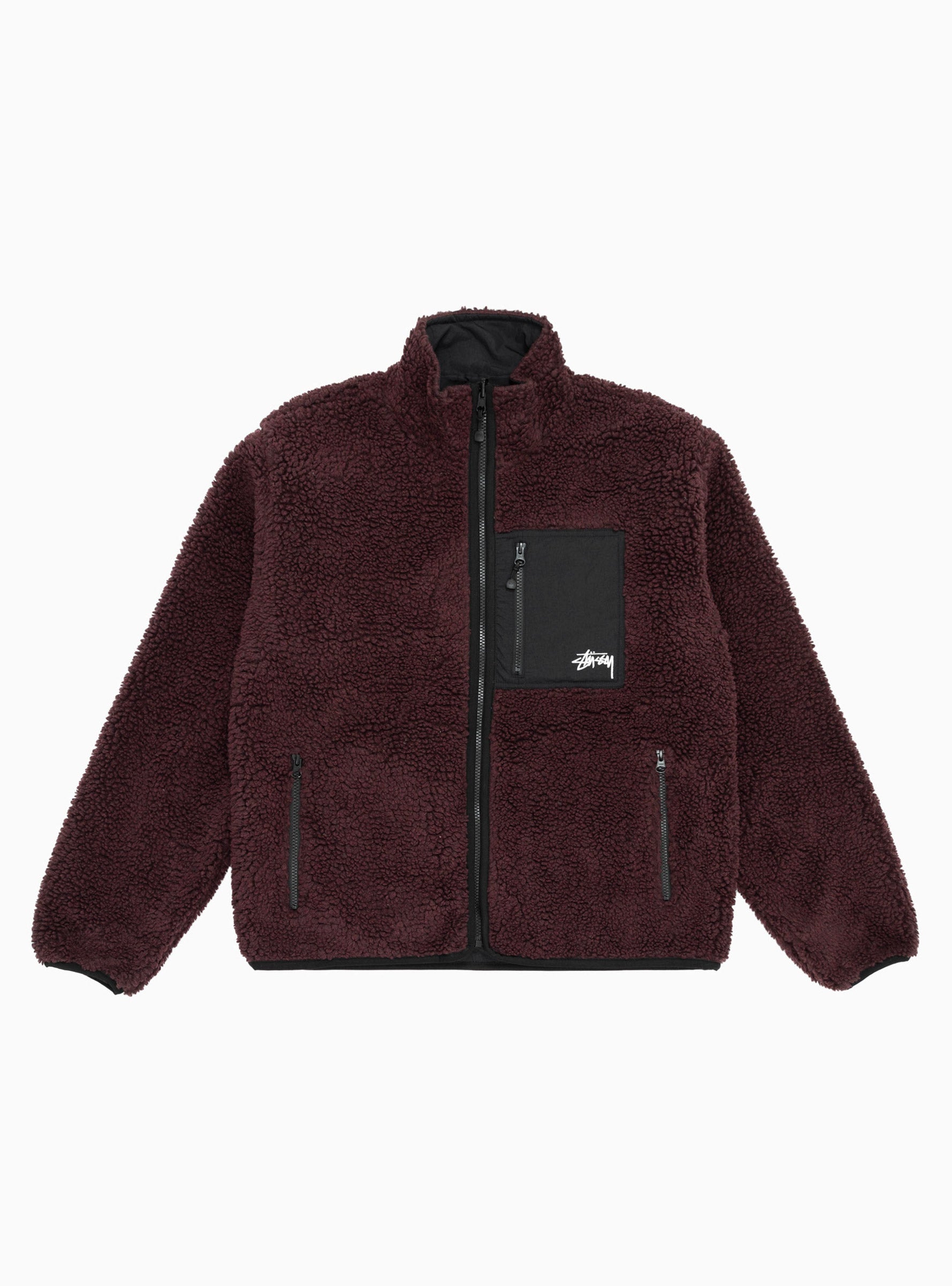  Stüssy Sherpa Reversible Jacket Burgundy