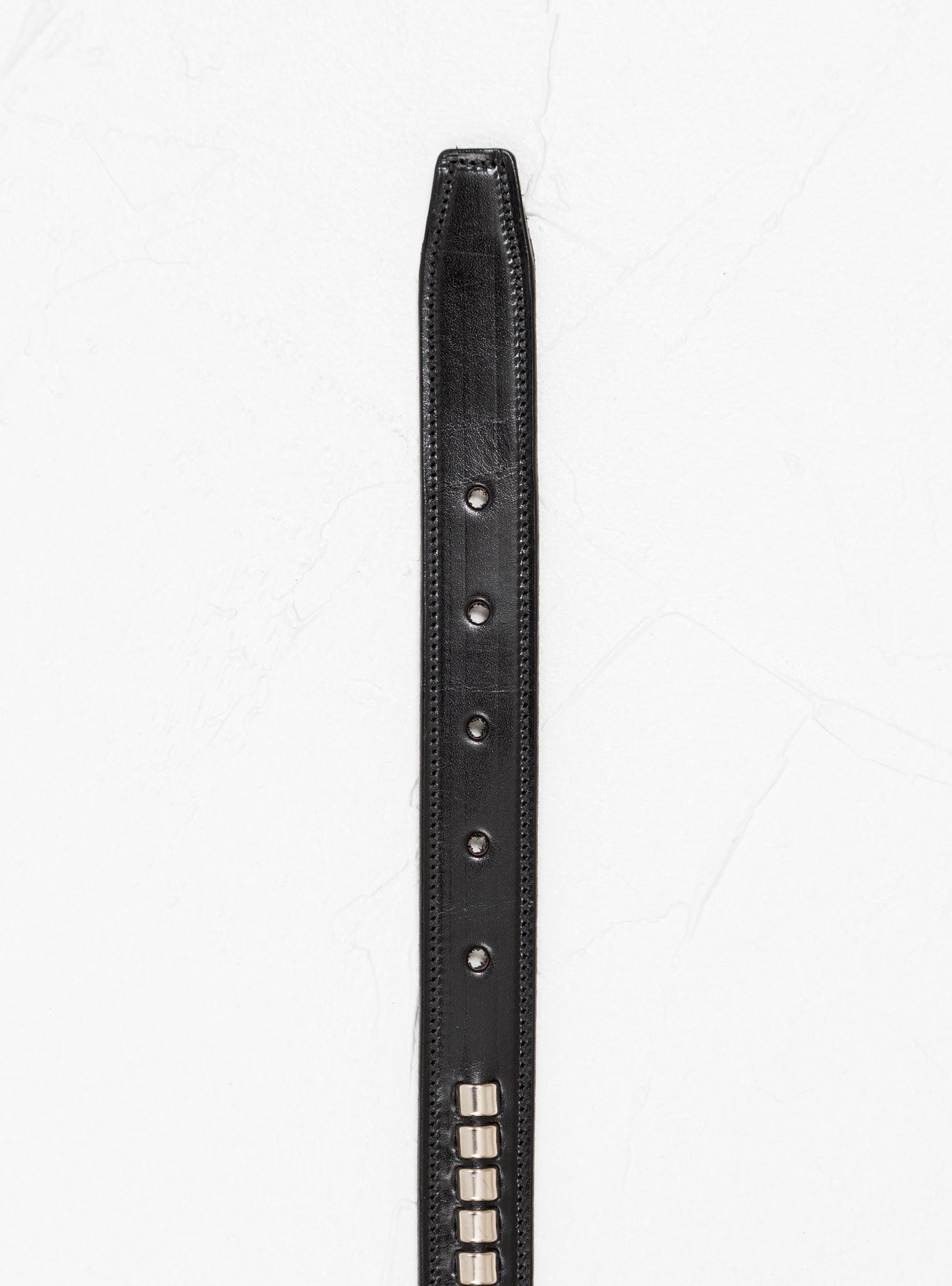  Tory Leather Clincher Belt Black & Silver - 34"