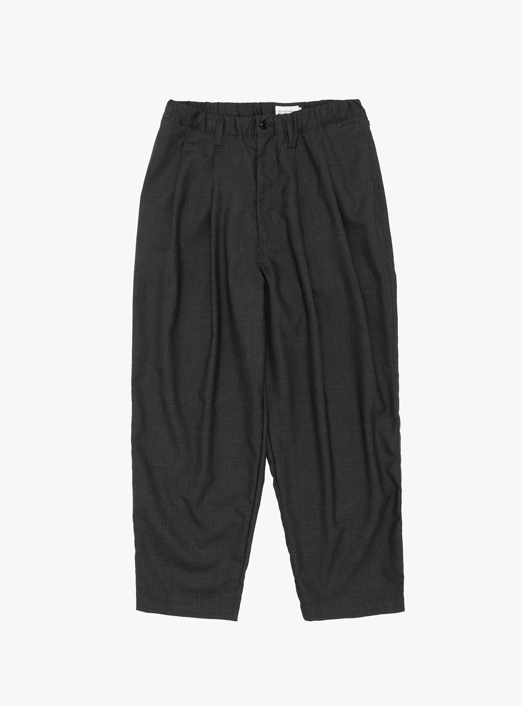  Still By Hand Summer Wool Wide Pants Charcoal - Size: Small