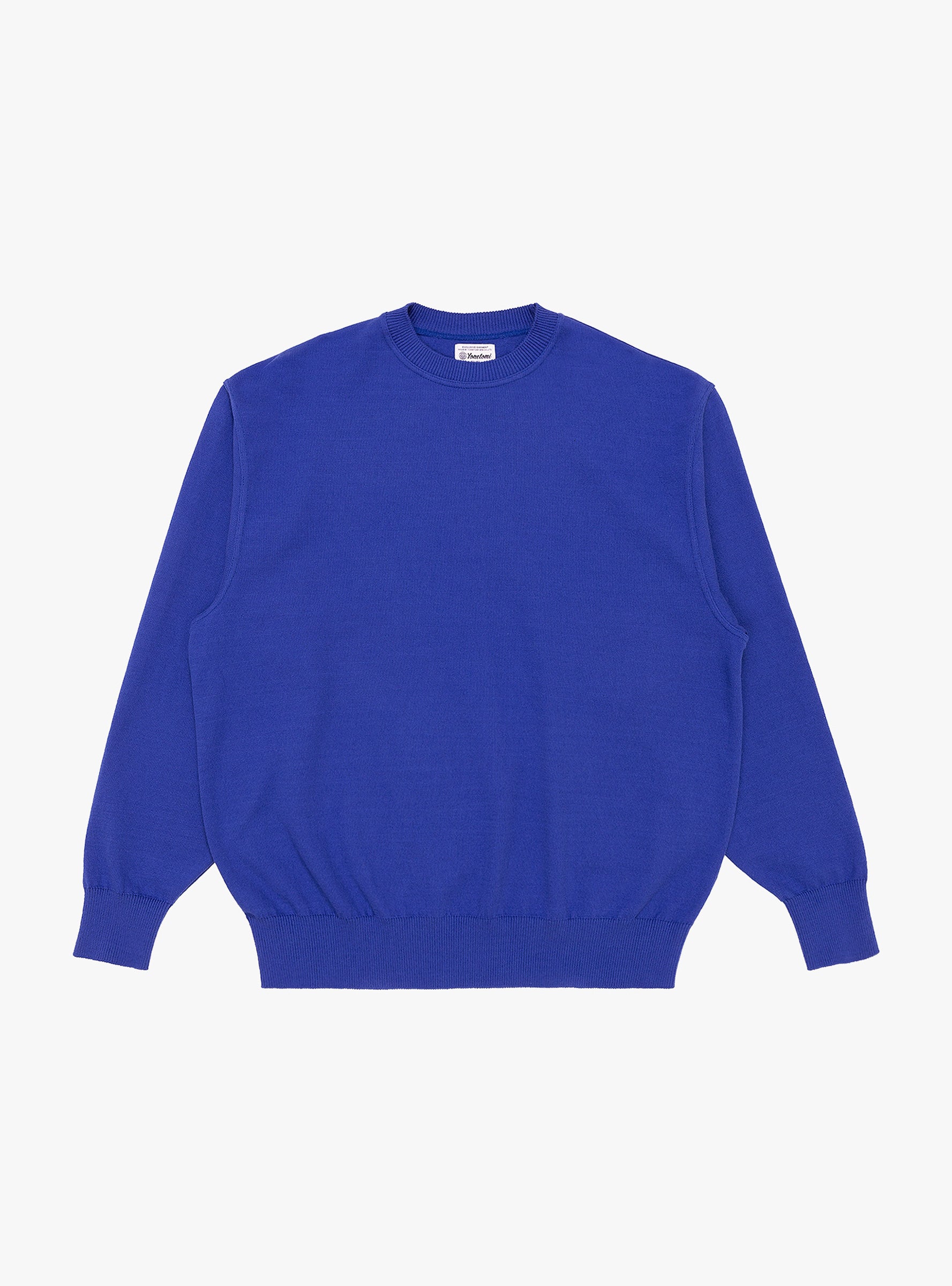  Yonetomi Wave Cotton Knit Pullover Blue - Size: Large