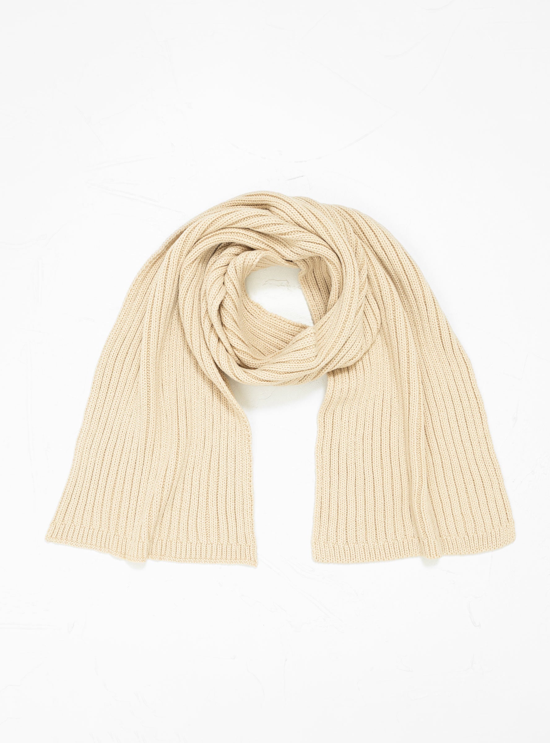  ROTOTO Cozy Chunky Rib Muffler Scarf Light Beige