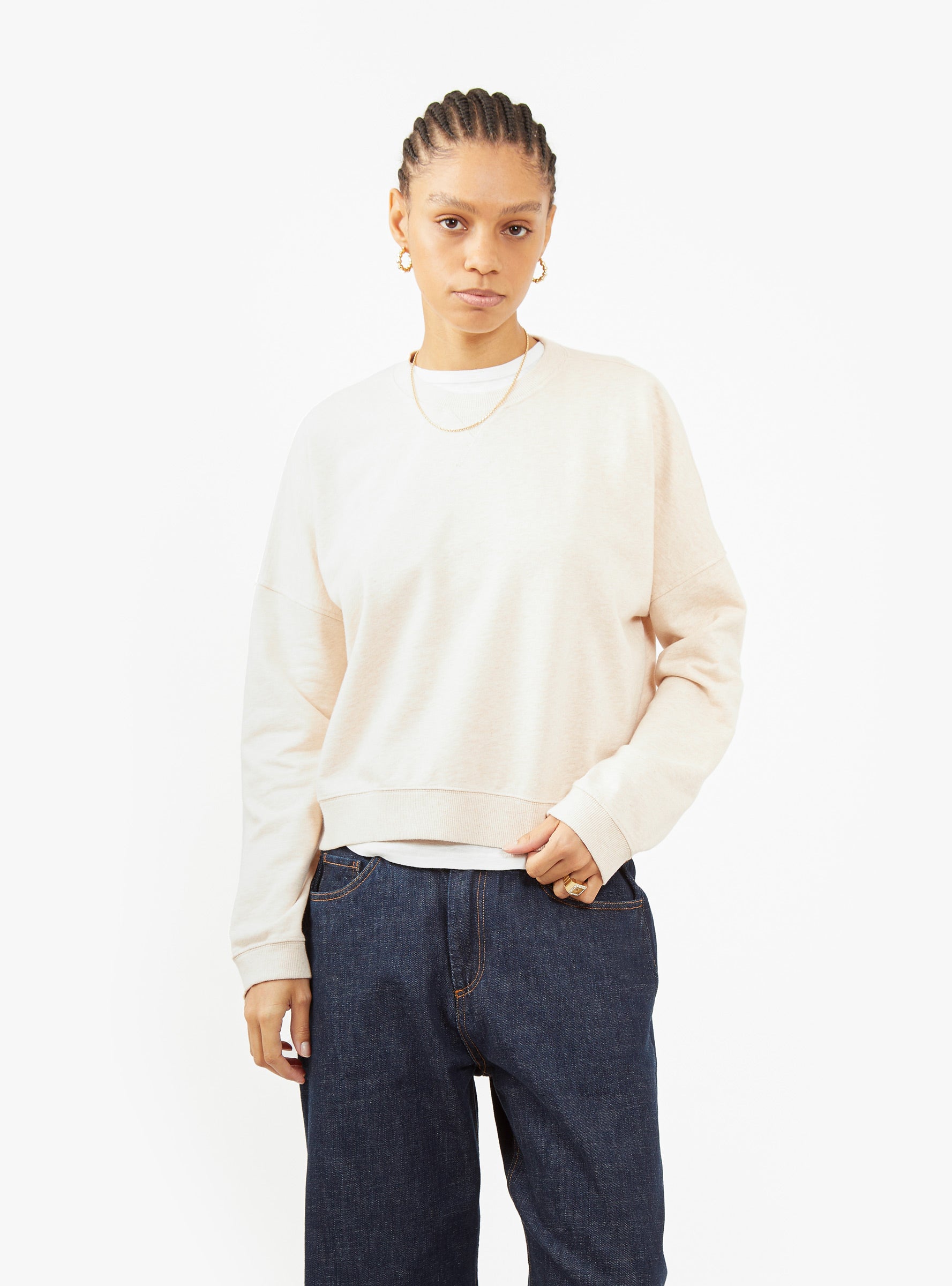  YMC Almost Grown Sweatshirt Ecru Marl