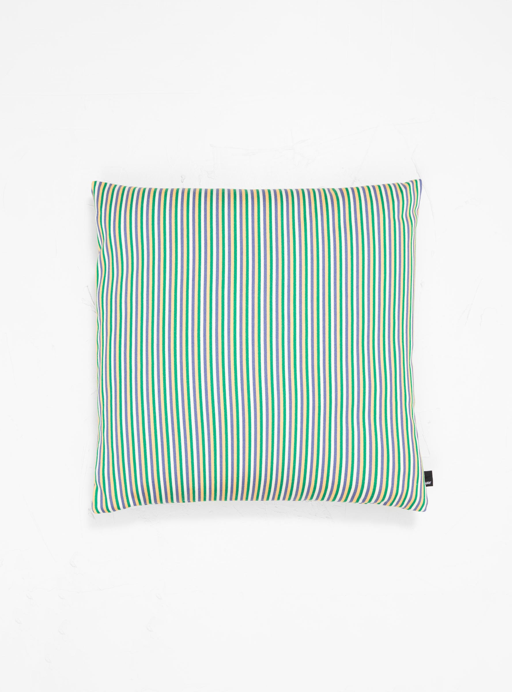  Hay Ribbon Cushion Green & Yellow Stripe