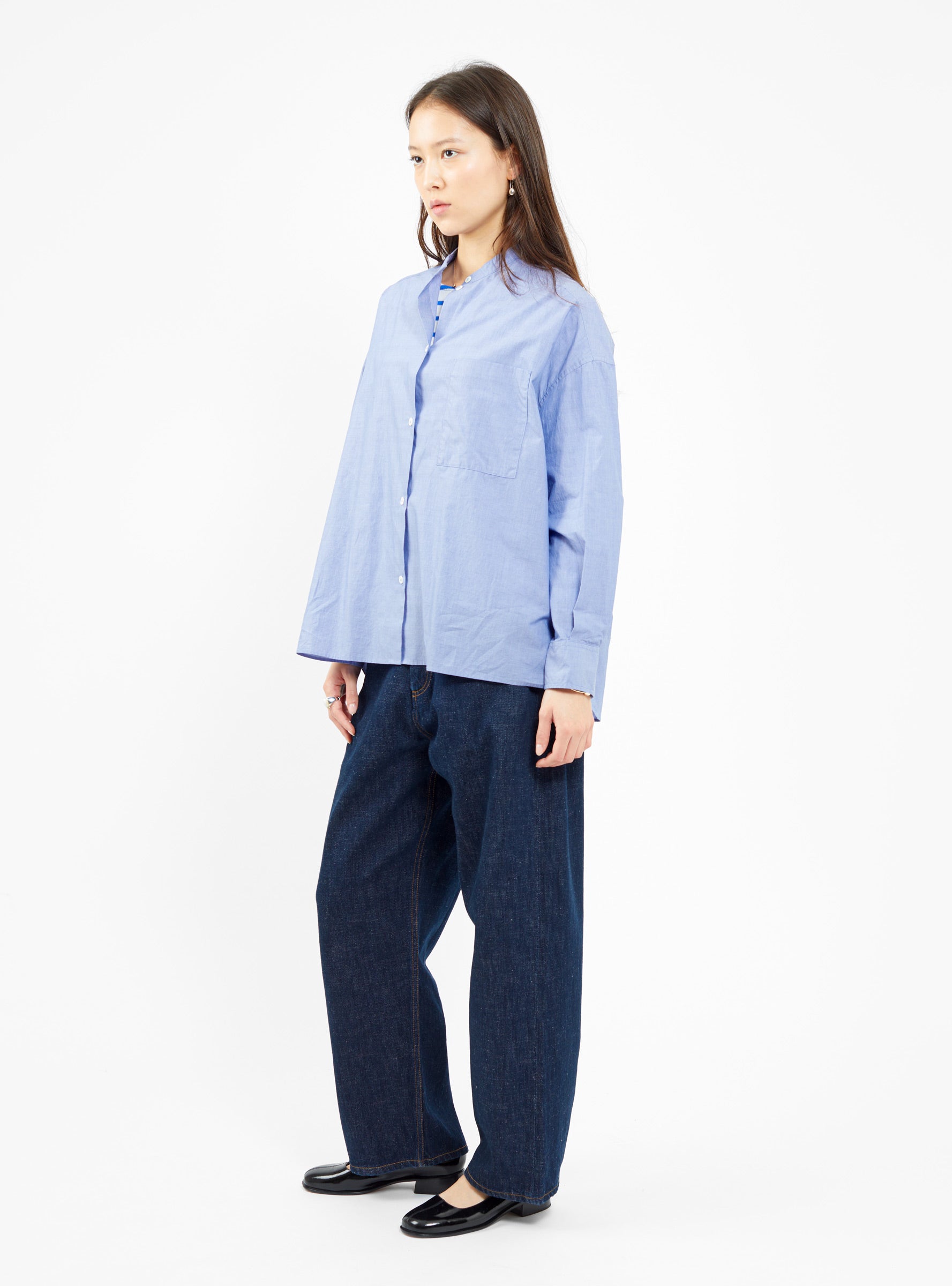  Bellerose Gorky Shirt Blue Stripe - Size: UK12