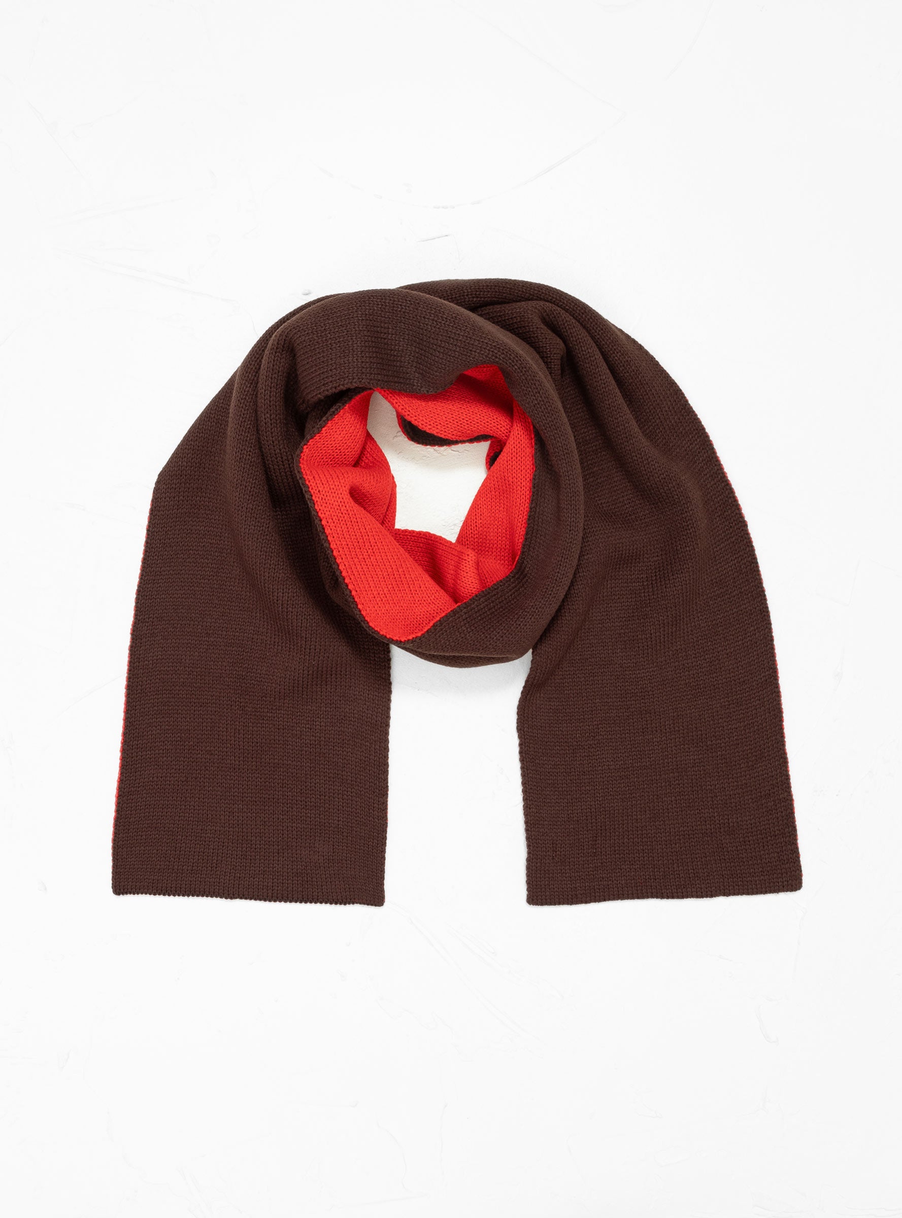  ROTOTO Reversible Chunky Muffler Scarf Brown & Red