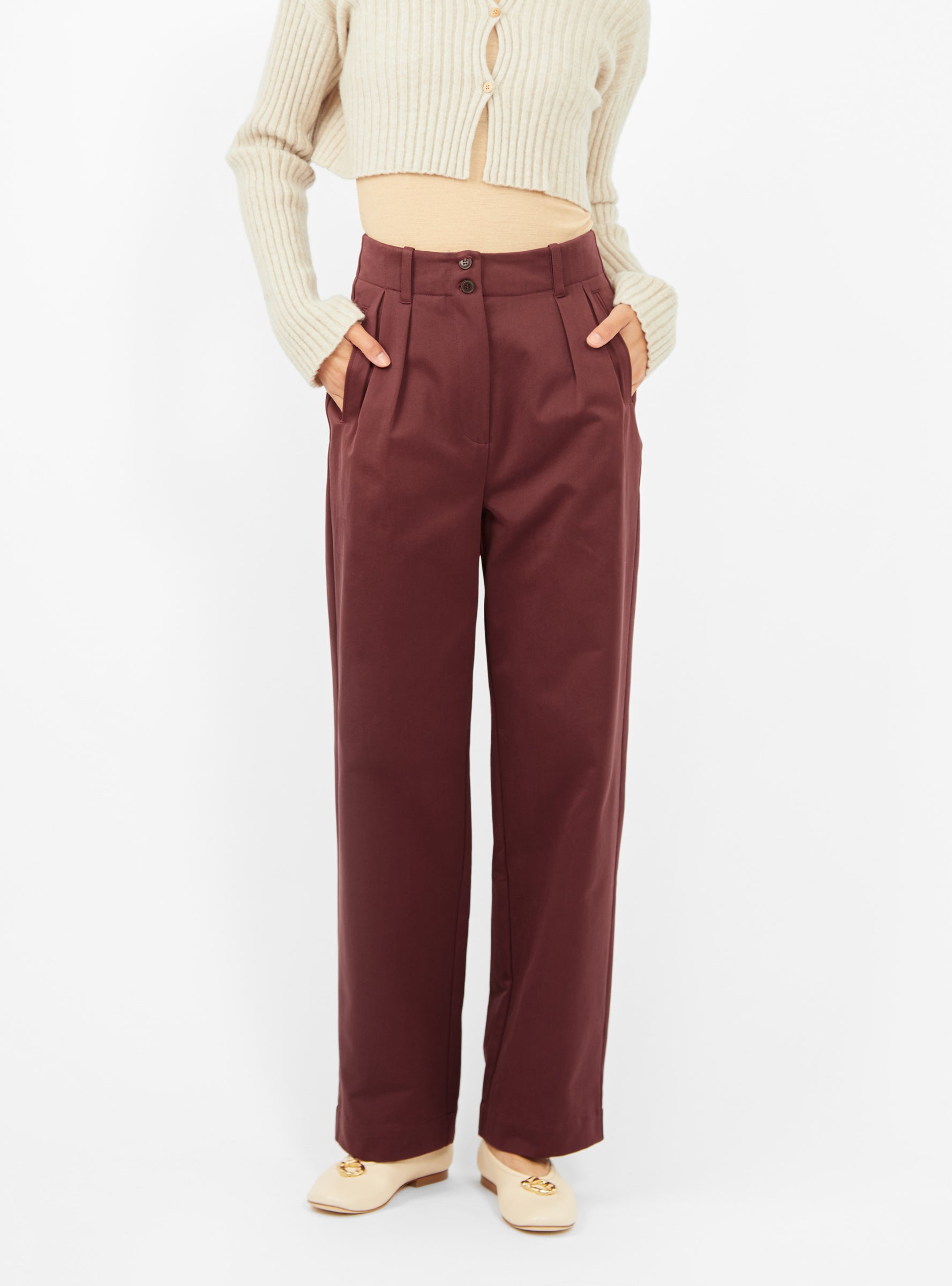  Skall Studio Painter Trousers Burgundy