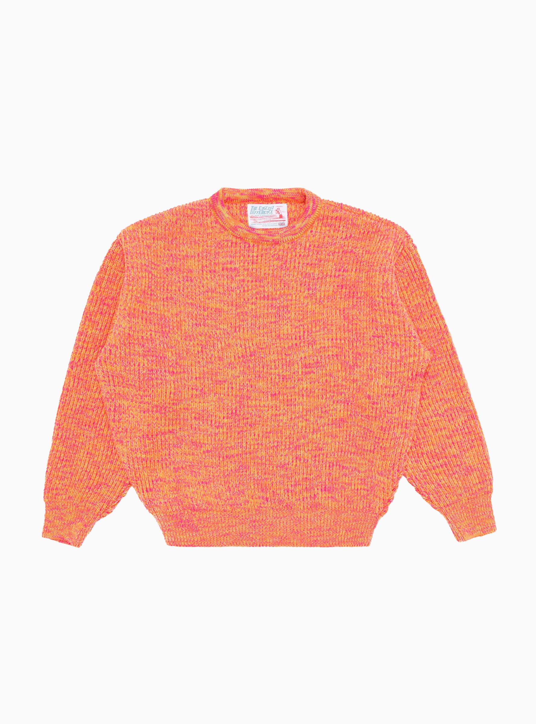  The English Difference Fluro Twist Merino Wool Crew Sweater Multi