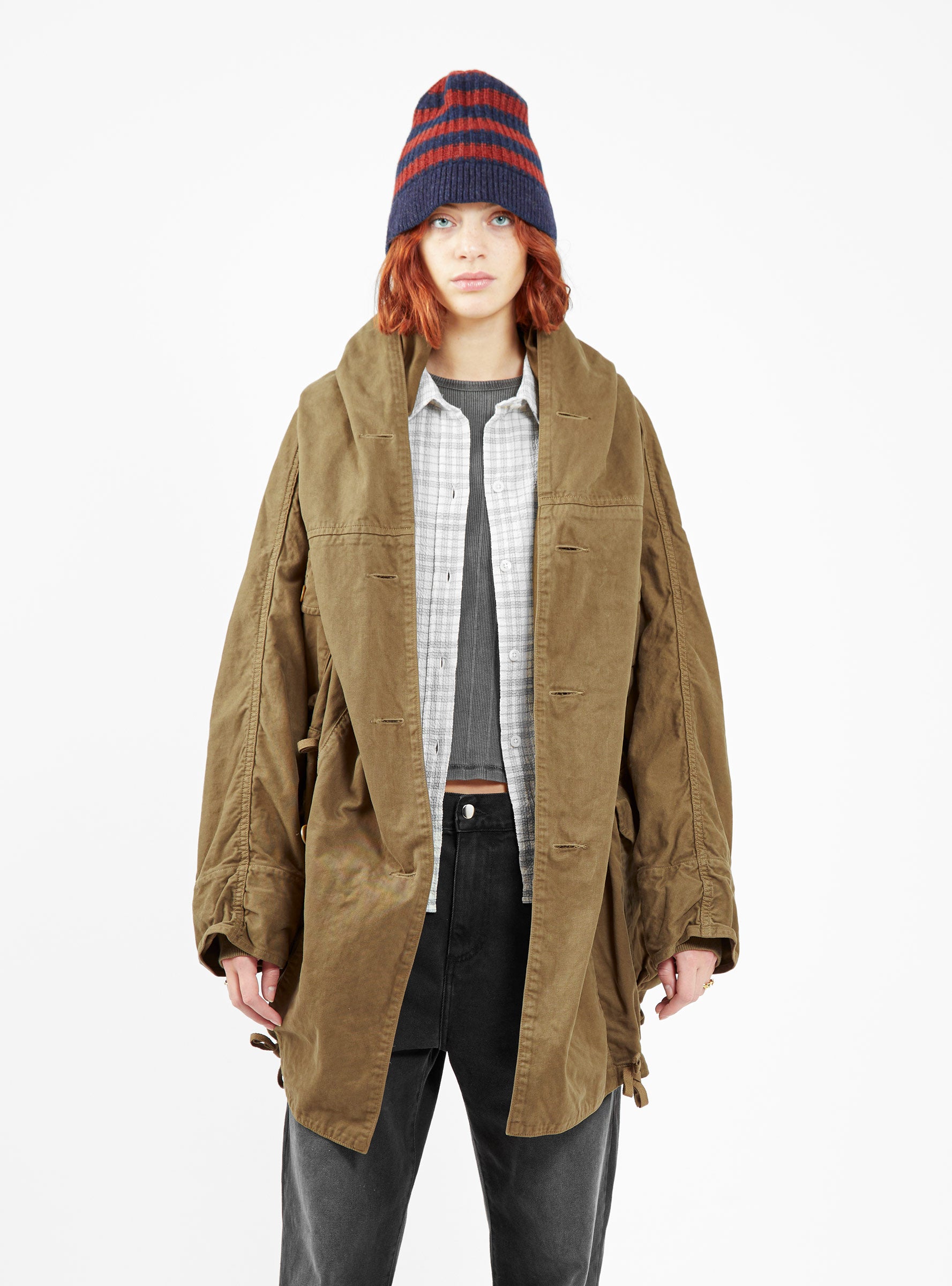  Kapital Katsuragi Cotton Coat Khaki - Size: XS