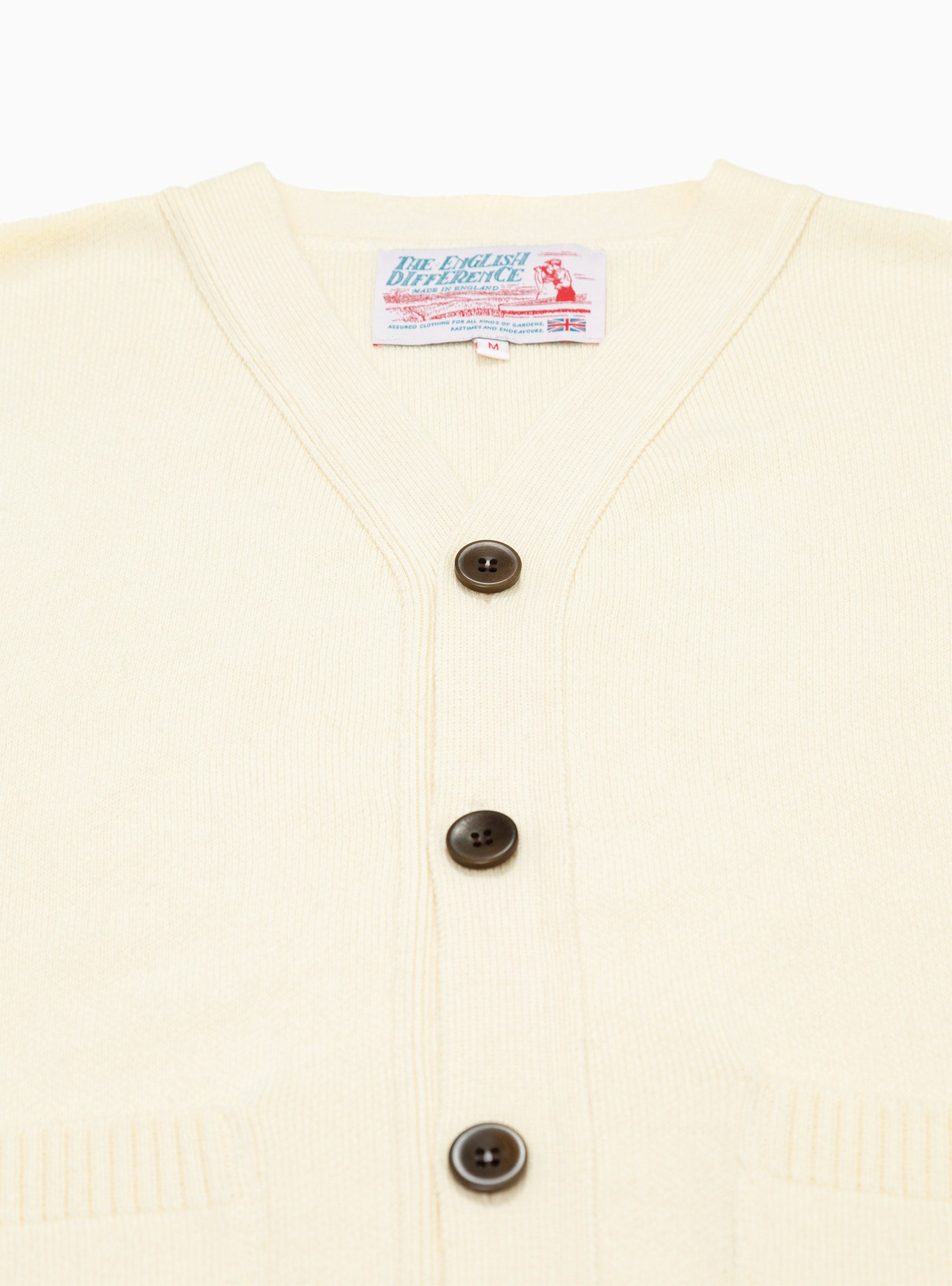  The English Difference Pocket Sweater Vest Cream - Size: XL