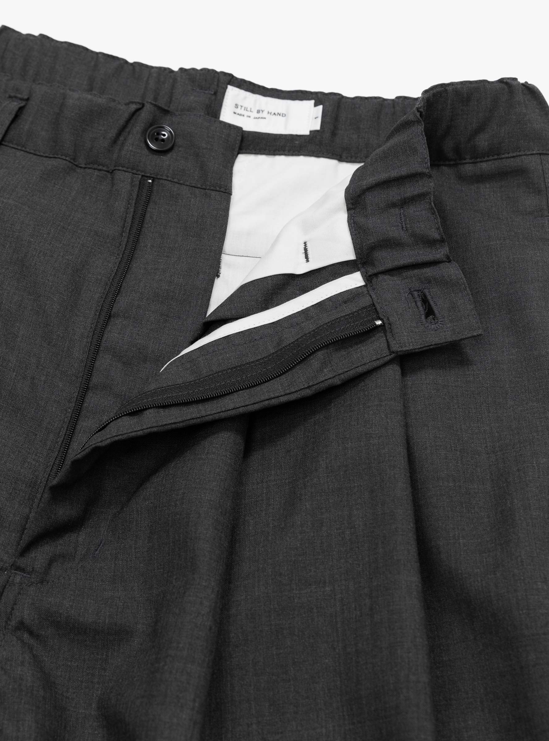  Still By Hand Summer Wool Wide Pants Charcoal - Size: Large