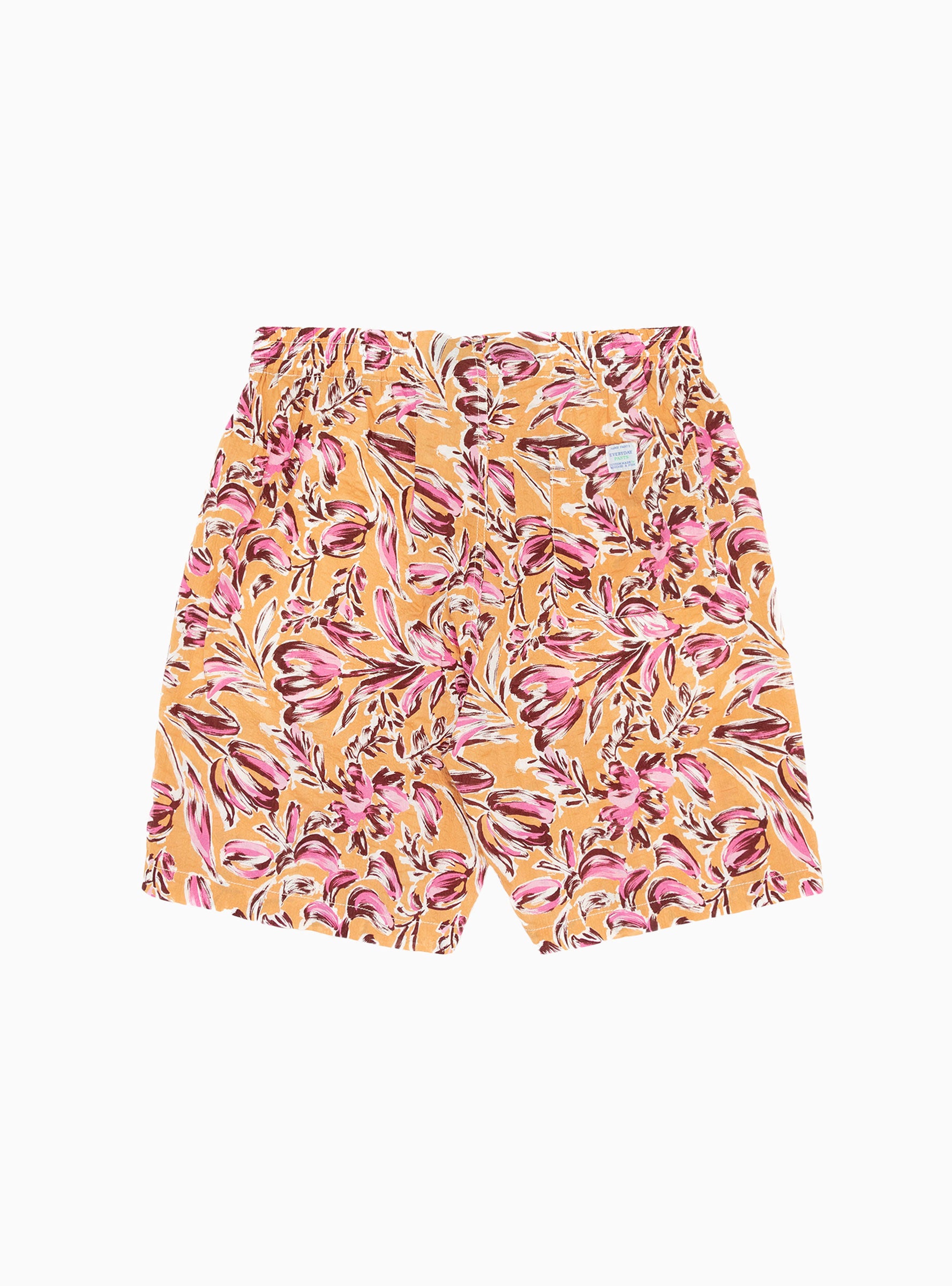  Home Party Shorts Orange Floral - Size: Small