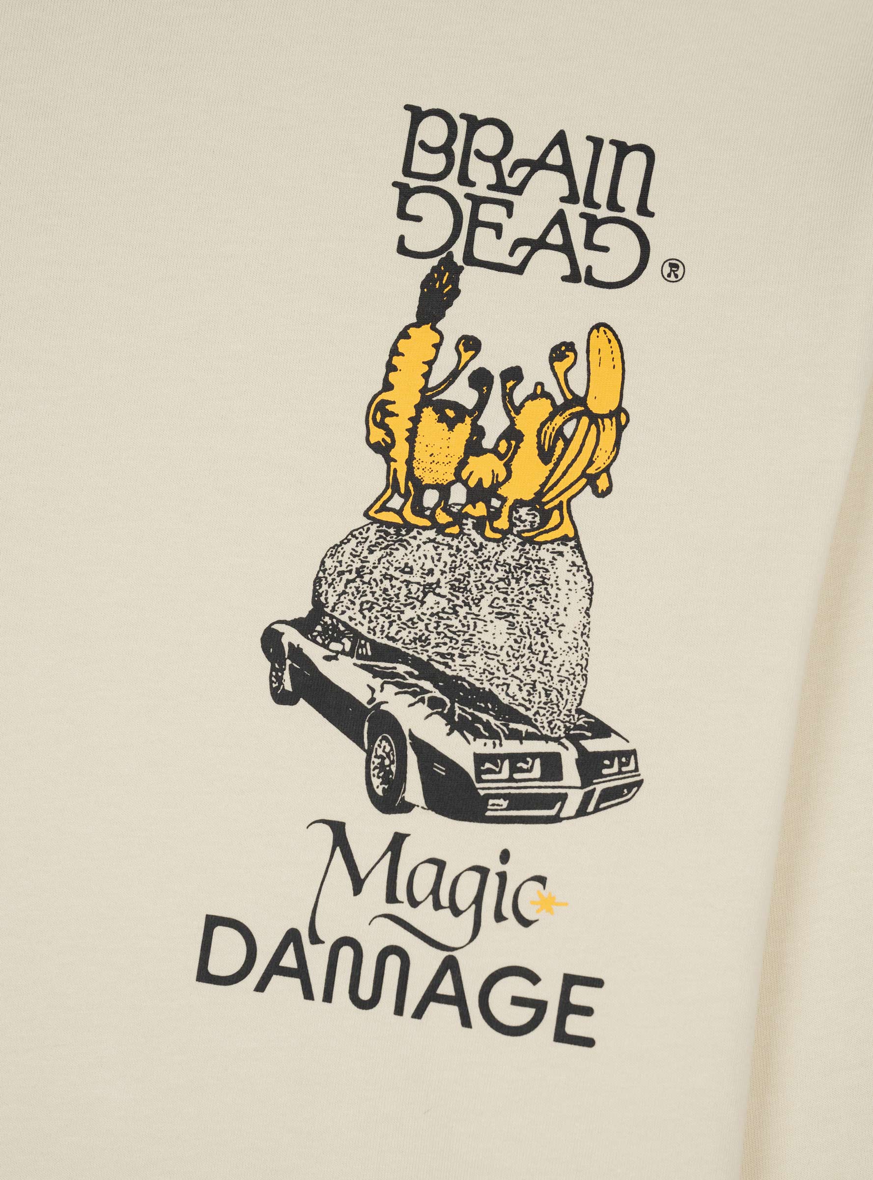 Brain Dead Brain Dead Magic Damage T-shirt Beige - Size: XL