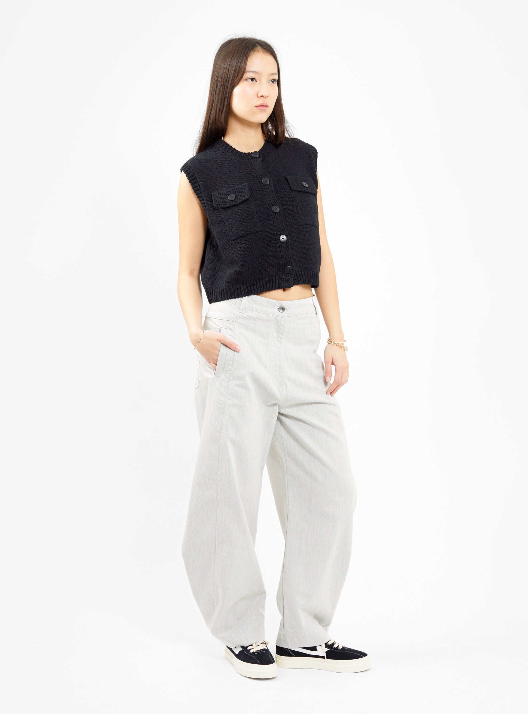  Henrik Vibskov Post Denim Pant White Blue - Size: XS