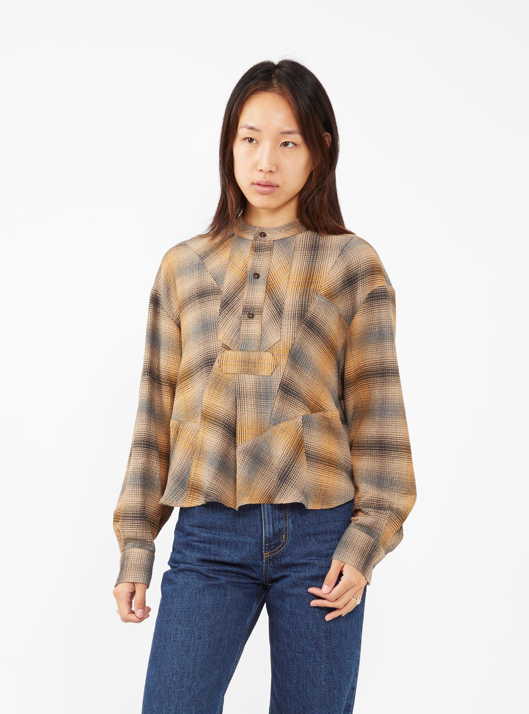  YMC Juju Shirt Brown Check