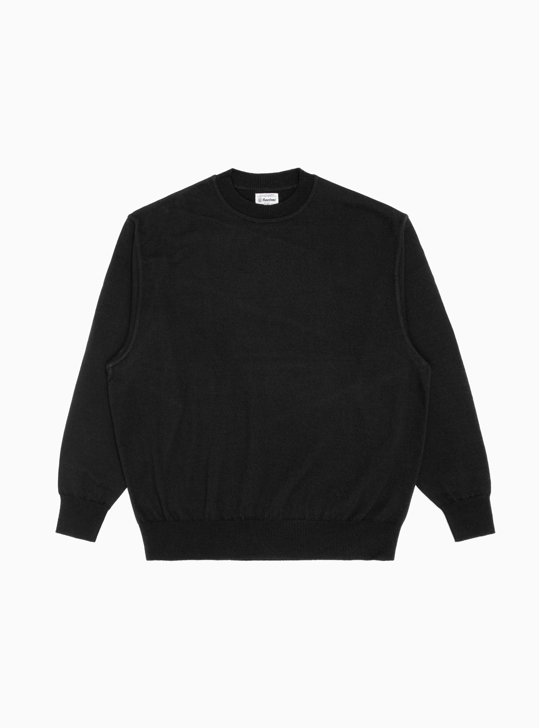  Yonetomi Wave Cotton Sweatshirt Black