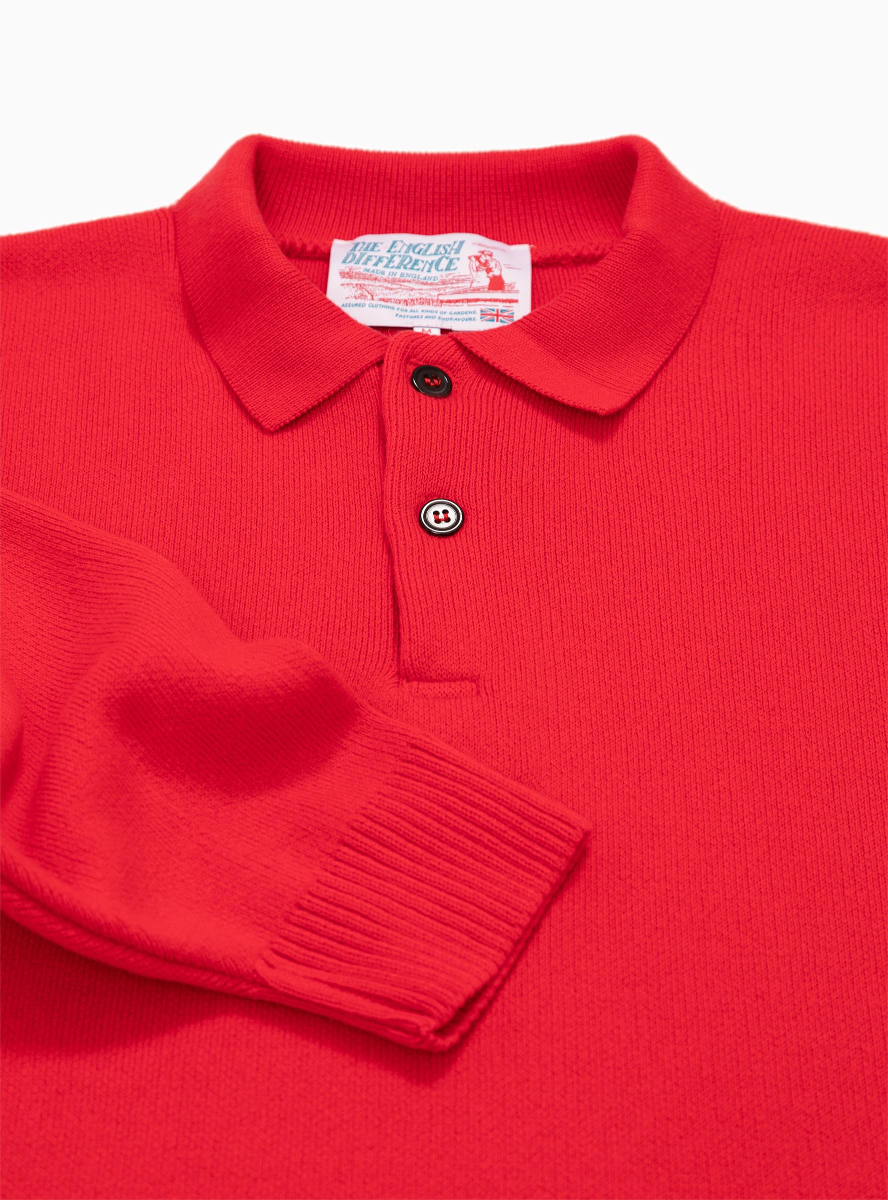  The English Difference Polo Sweater Cherry - Size: Large