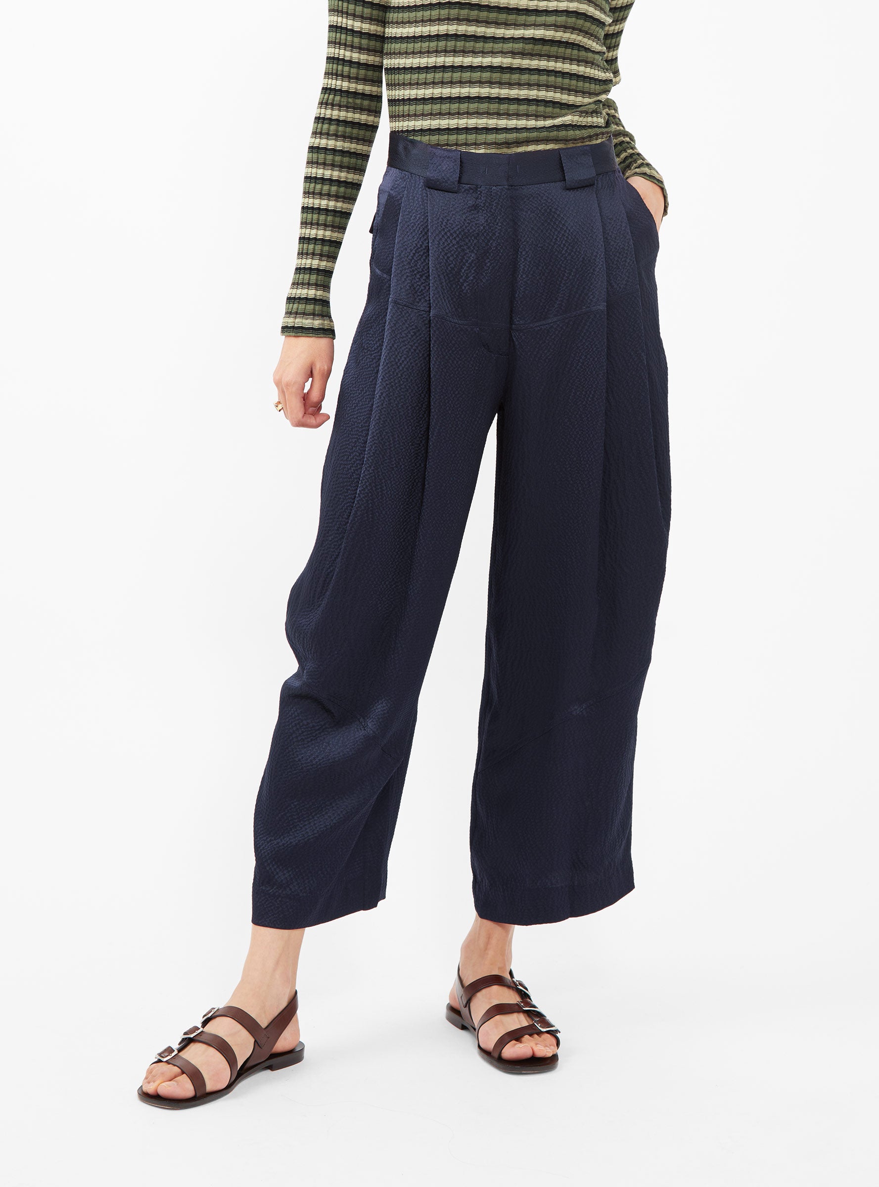  Rachel Comey Cropped Divide Trousers Navy