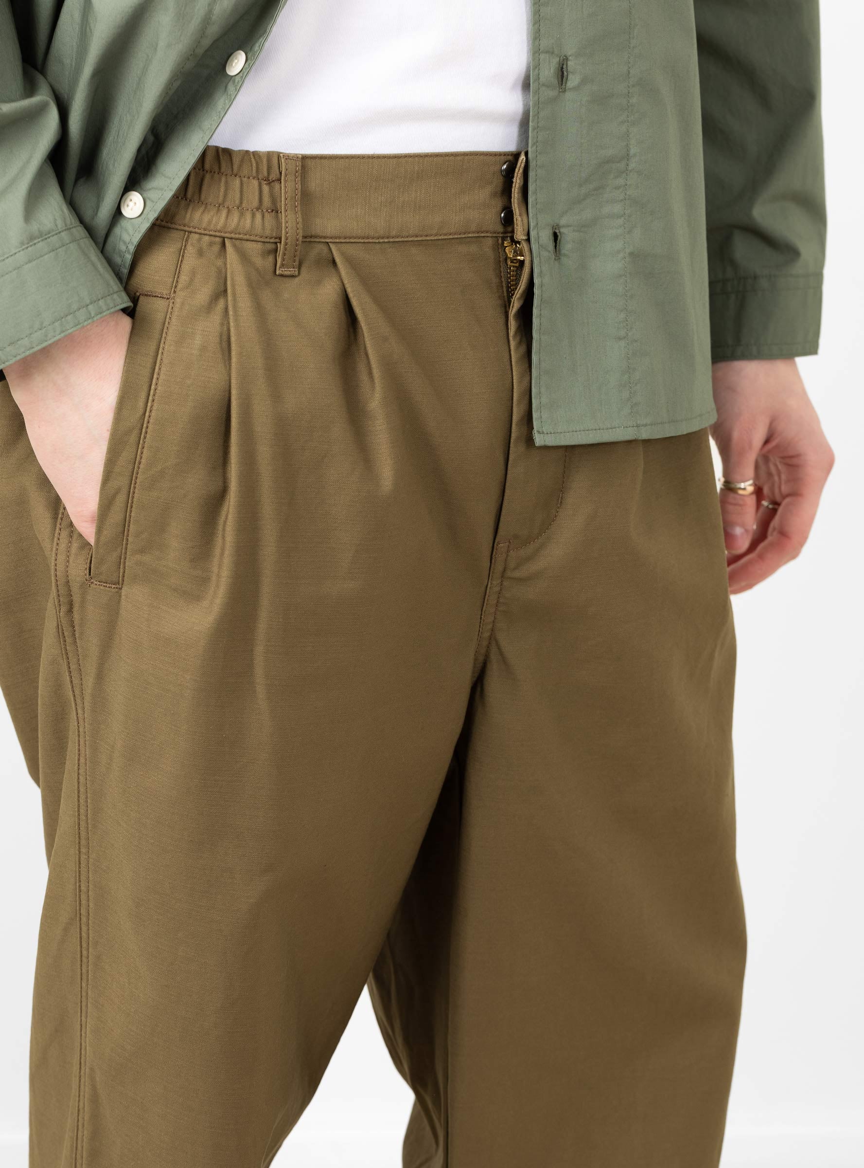  Garbstore Wide Easy Pants Khaki - Size: Large