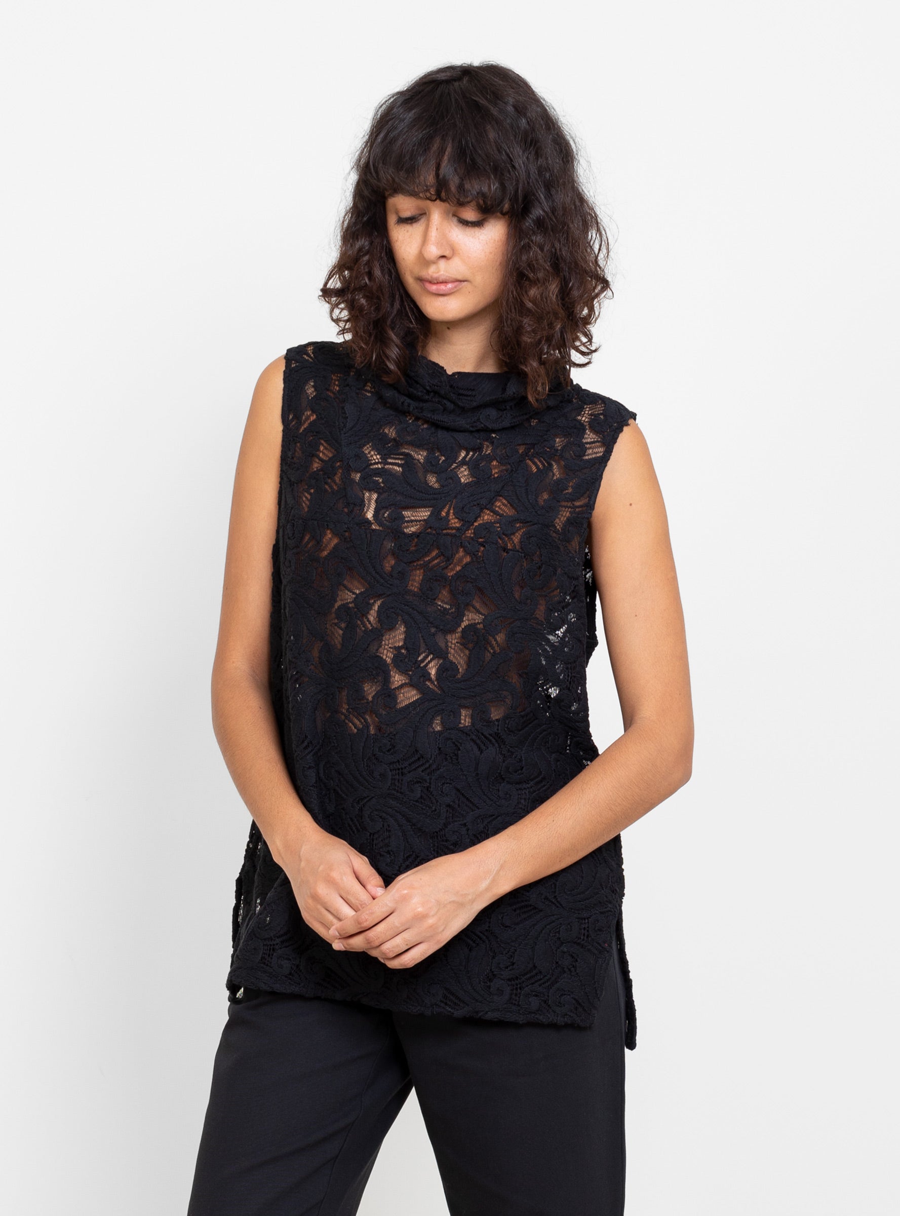  Rachel Comey Sheridan Top Curly Lace Black