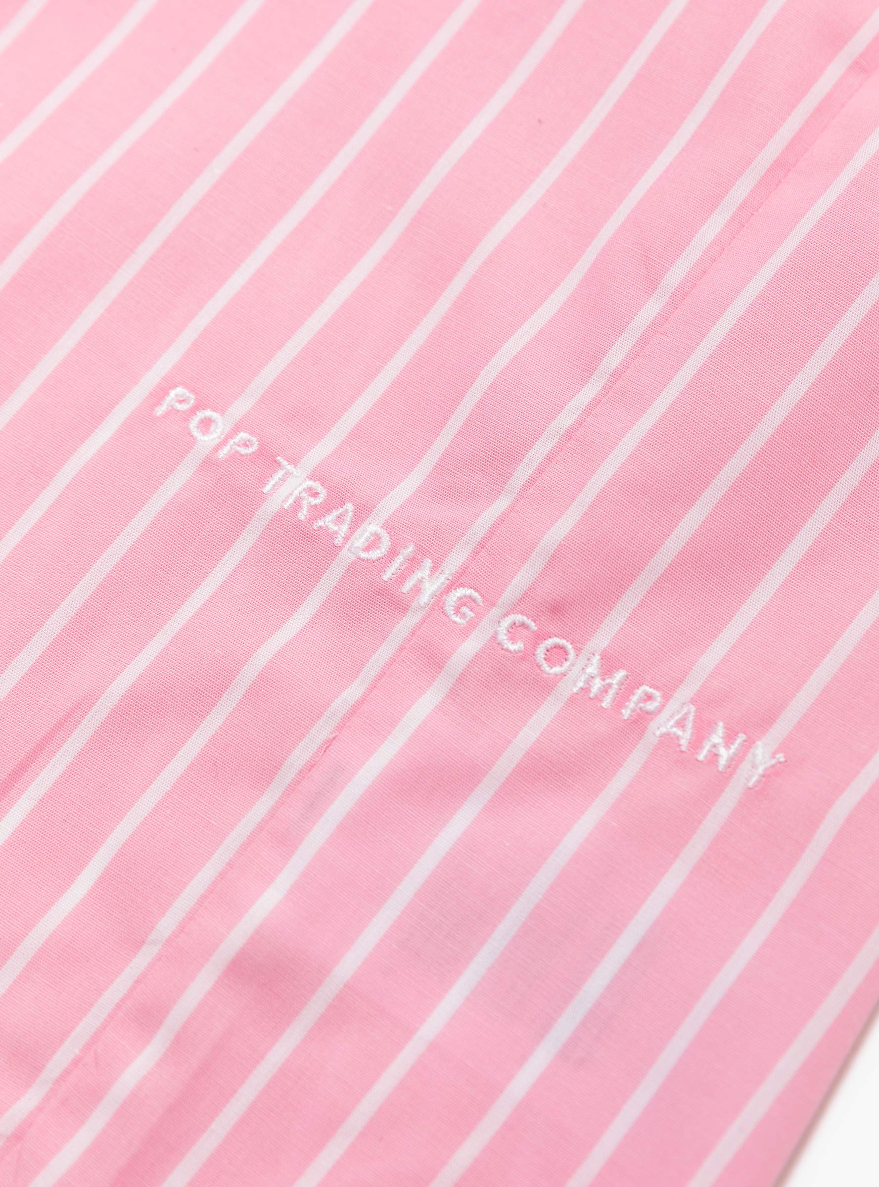 Pop Trading Company Pop Trading Company Logo Striped Shirt Pink - Size: XL
