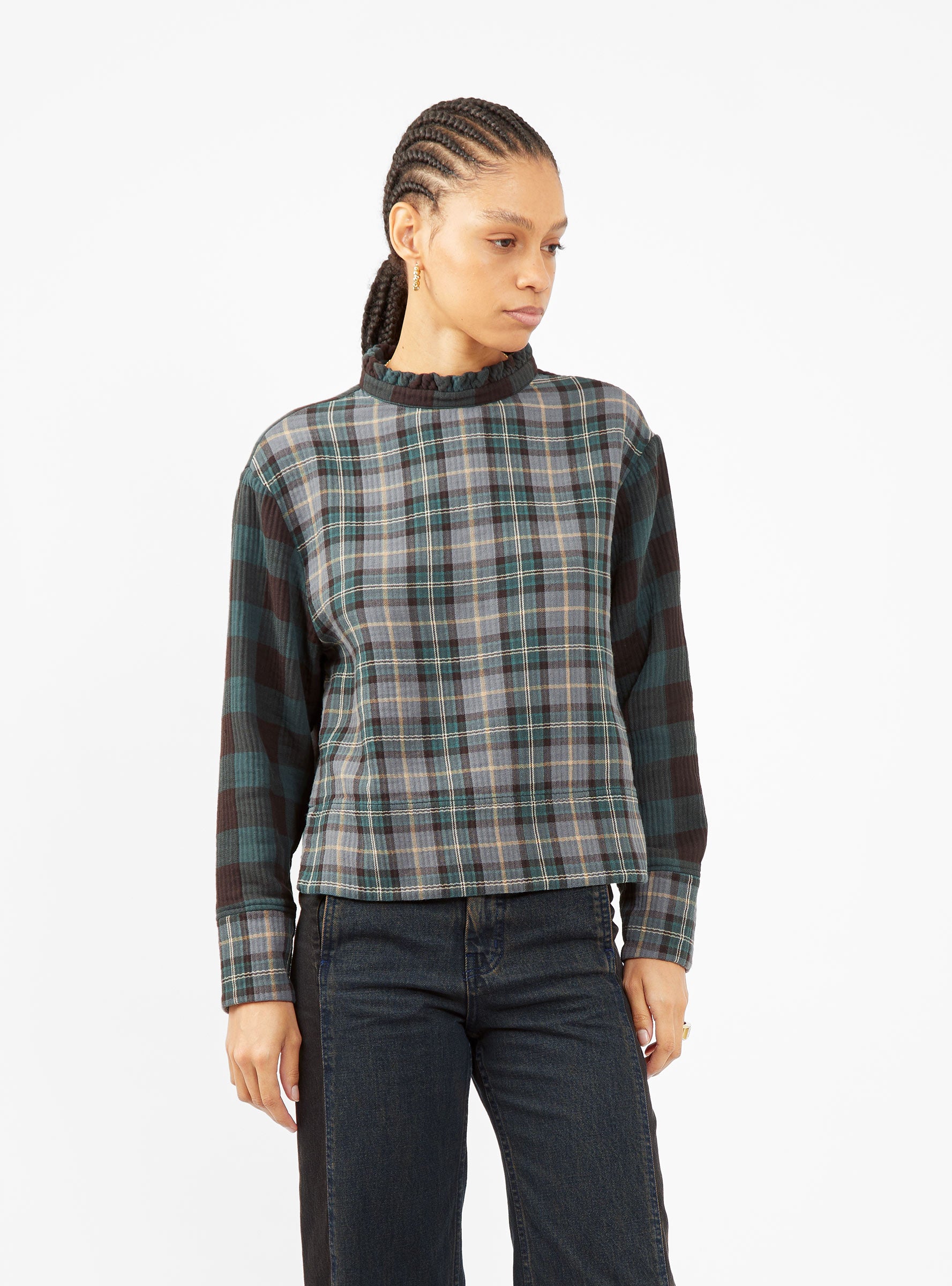  YMC Gia Top Green Check