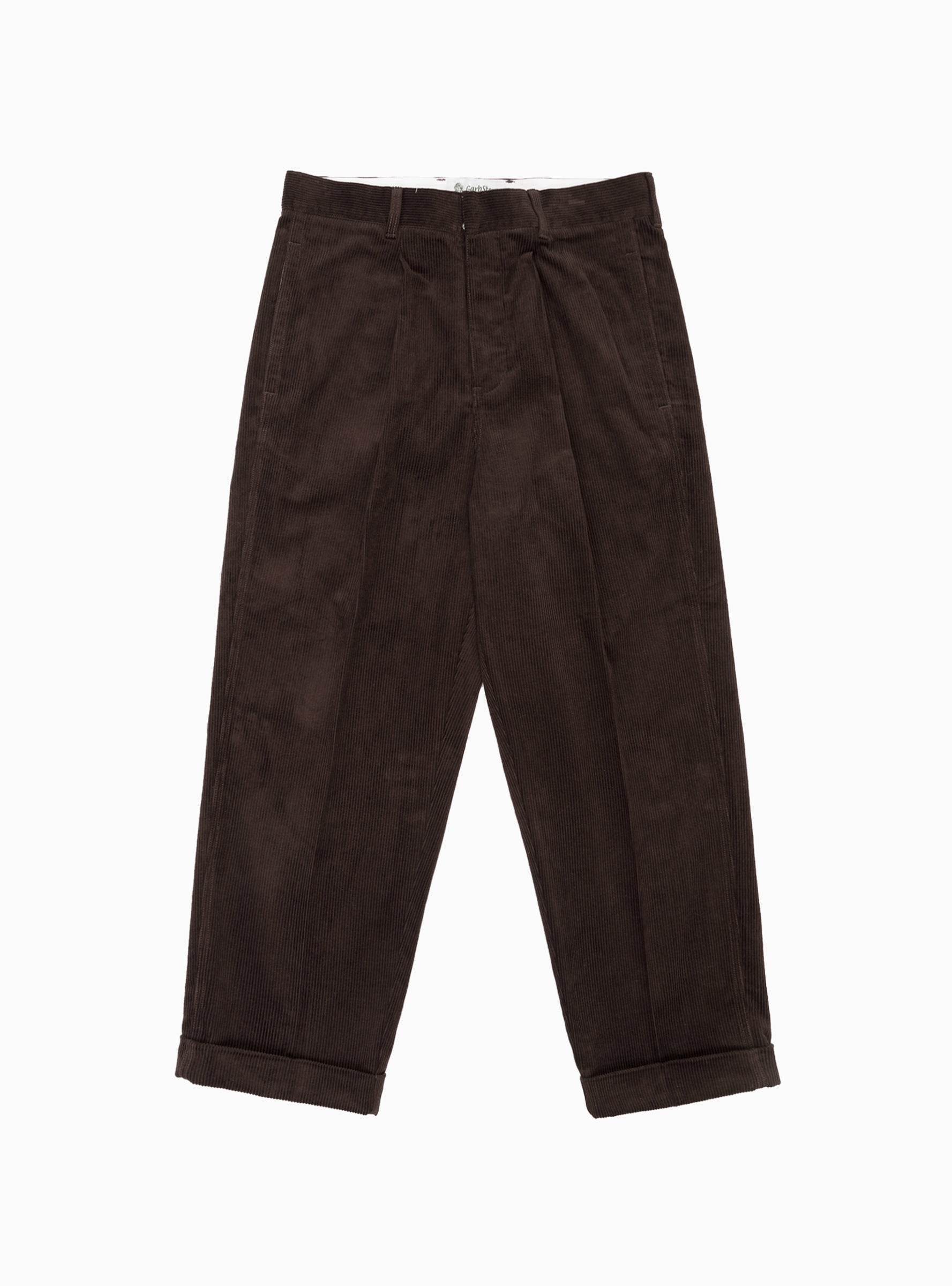  Garbstore Manager Pleated Cord Pants Brown