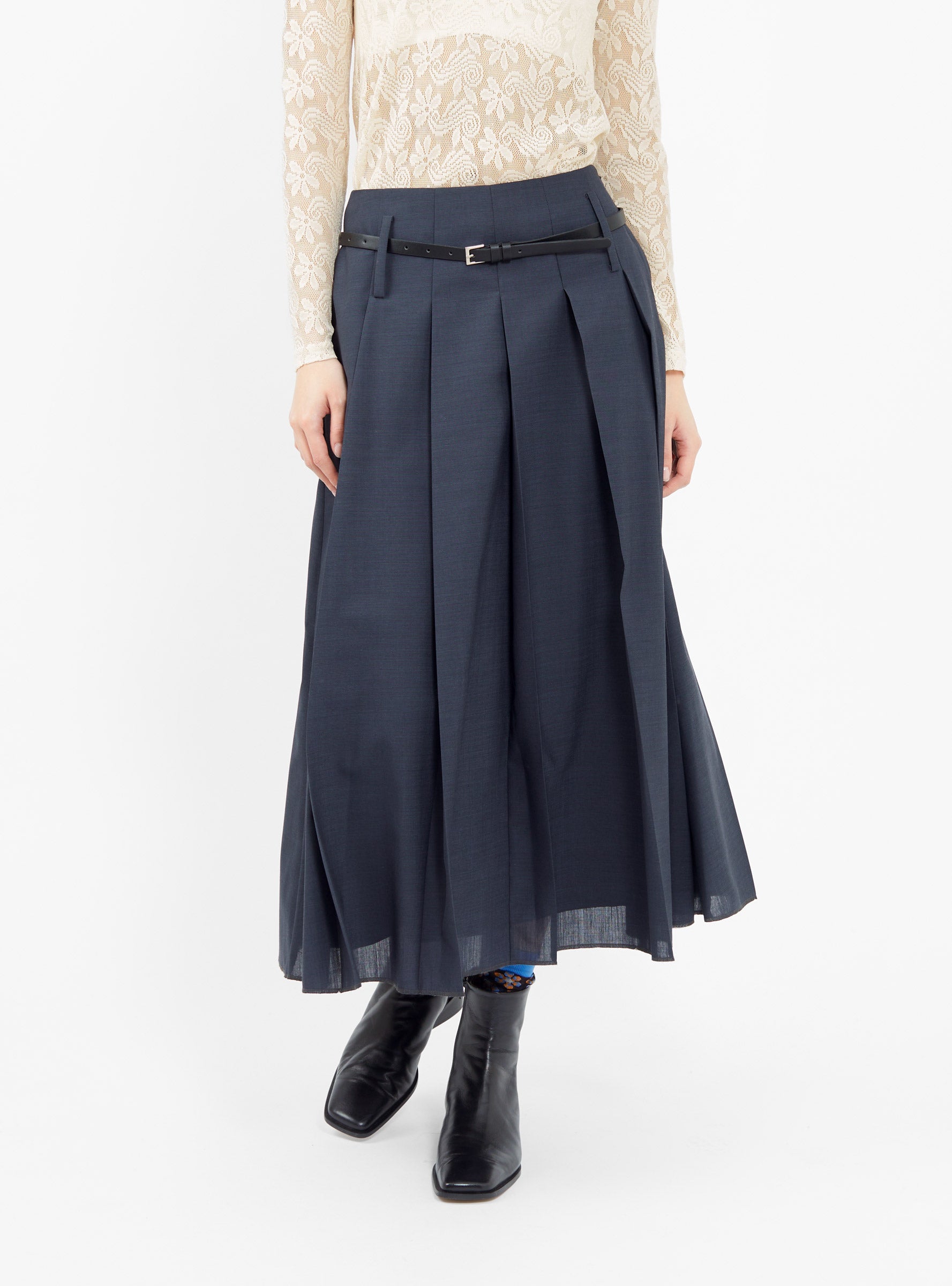  Rejina Pyo Odette Skirt Slate Blue - Size: UK12