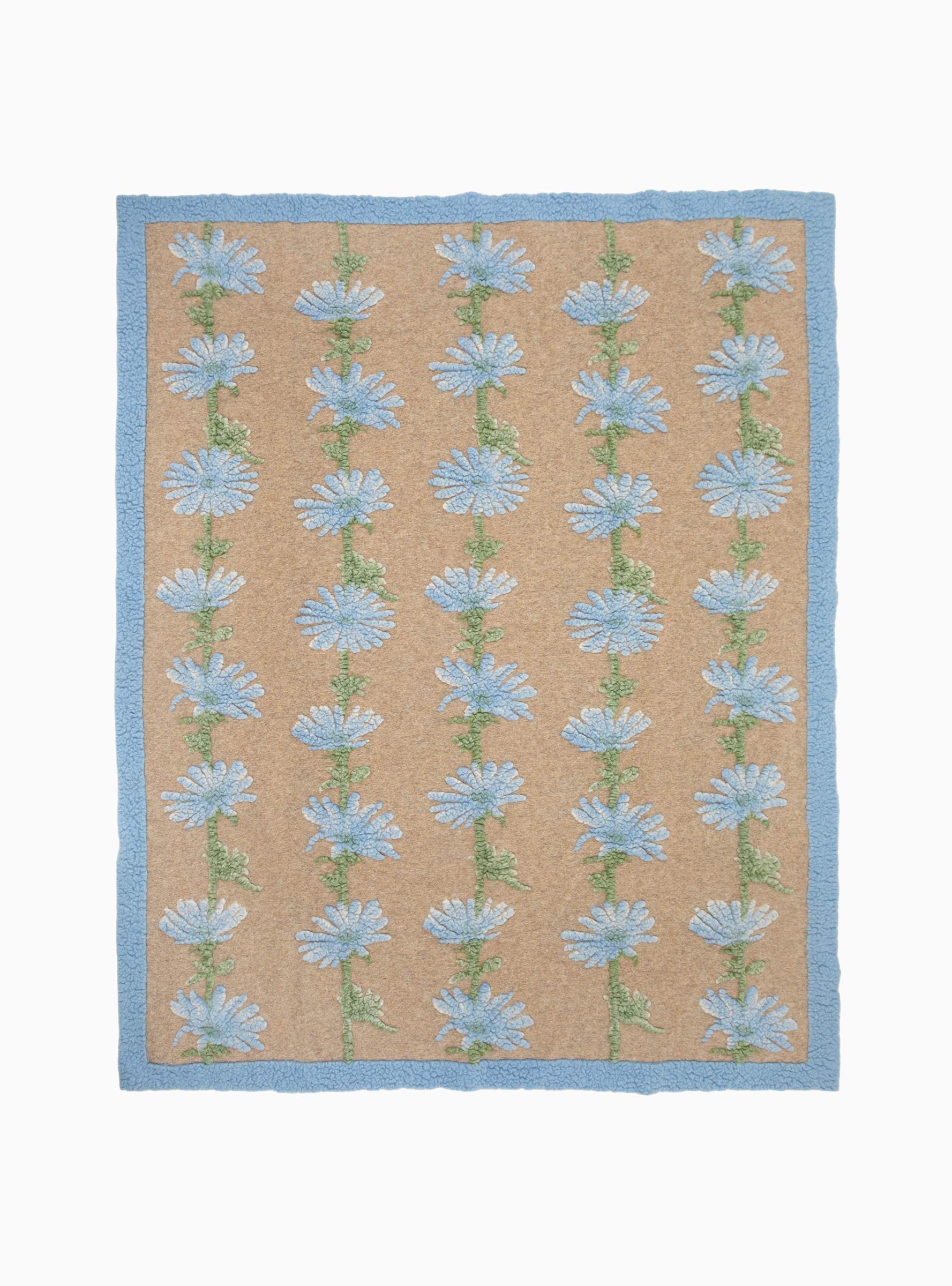  Frati Home Cicoria Blanket Beige & Blue