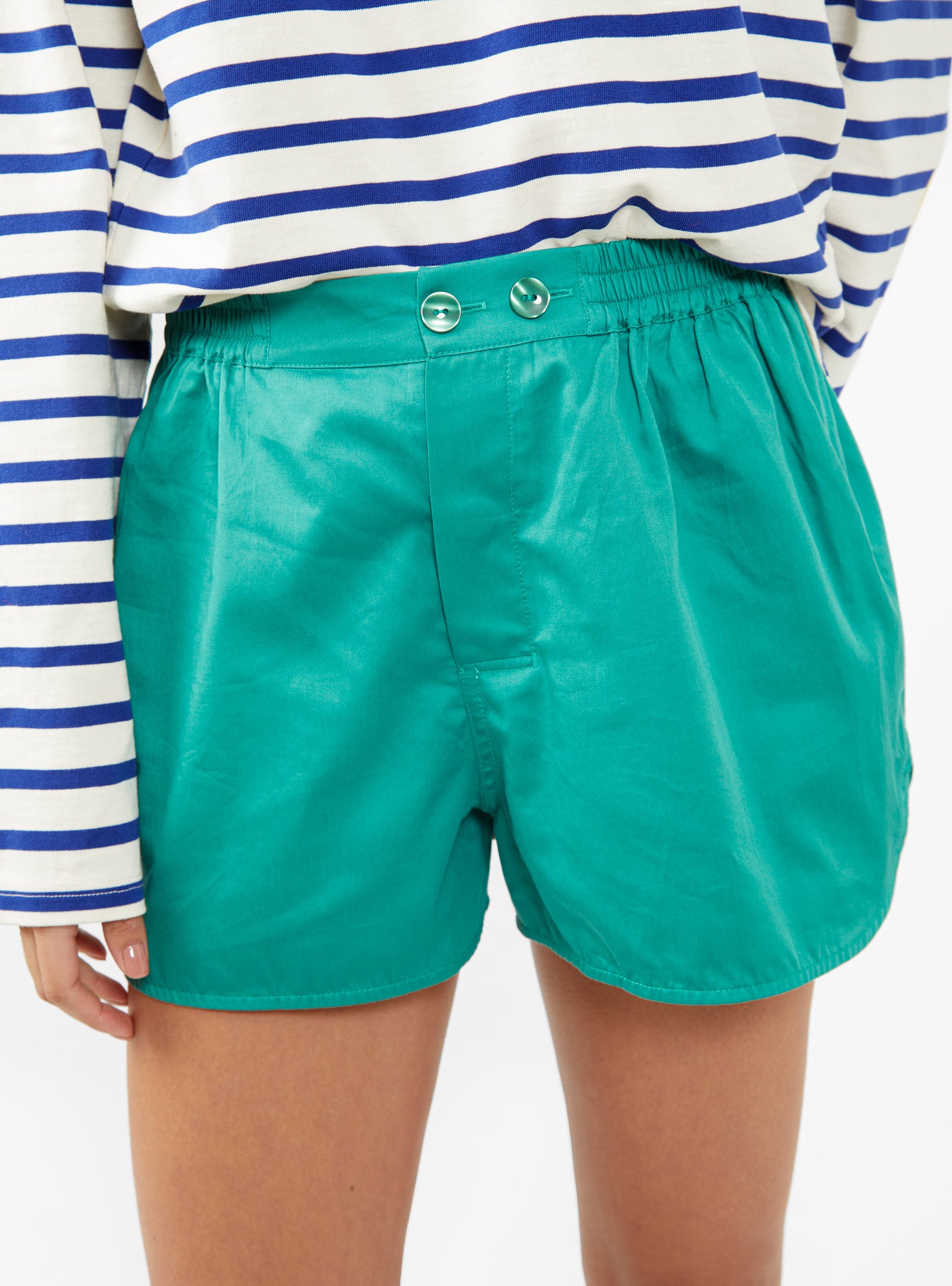  Hay Outline Pyjama Shorts Green - Size: S/M