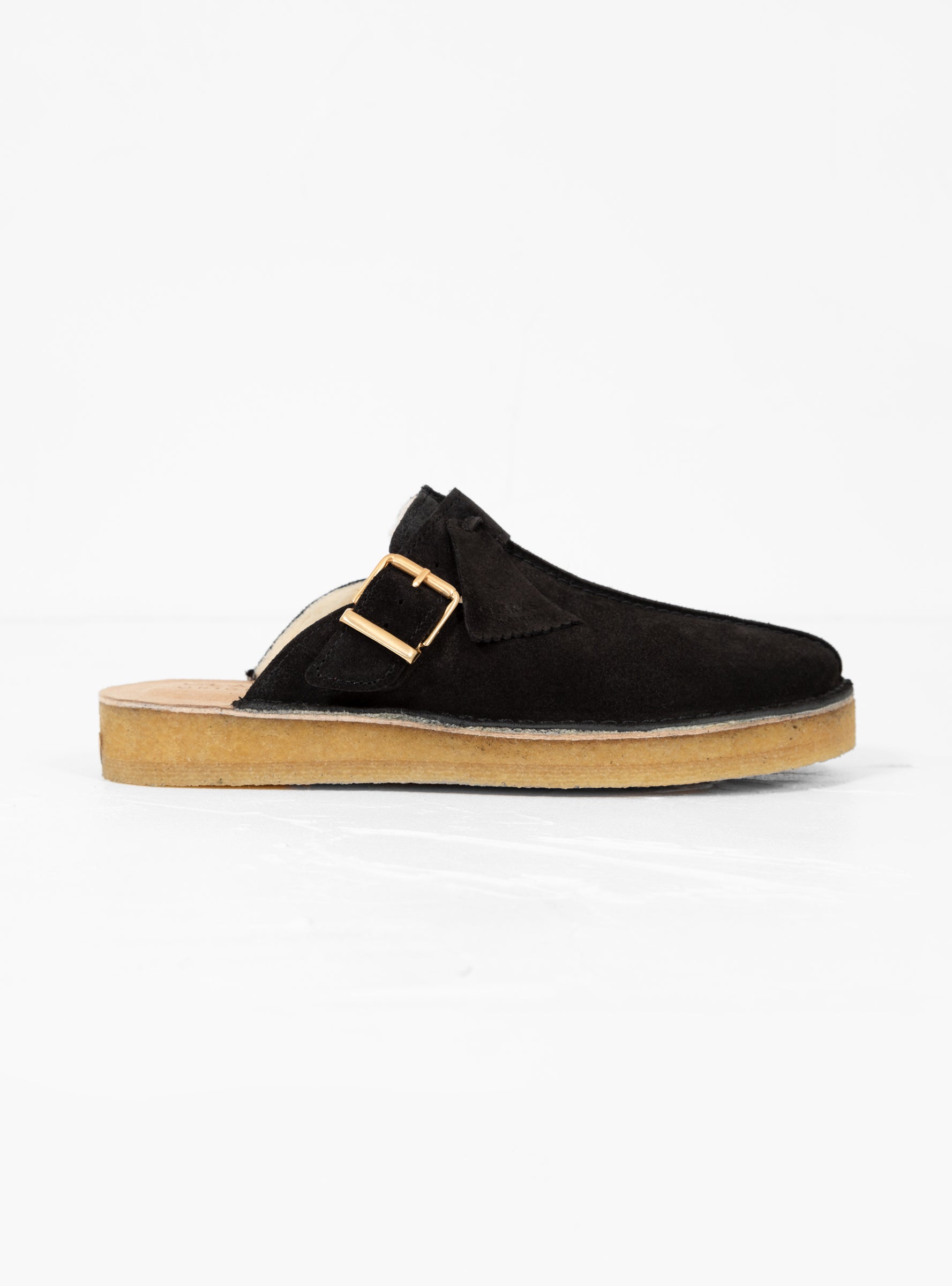  Clarks Originals Trek Mule Black Suede Warmlined