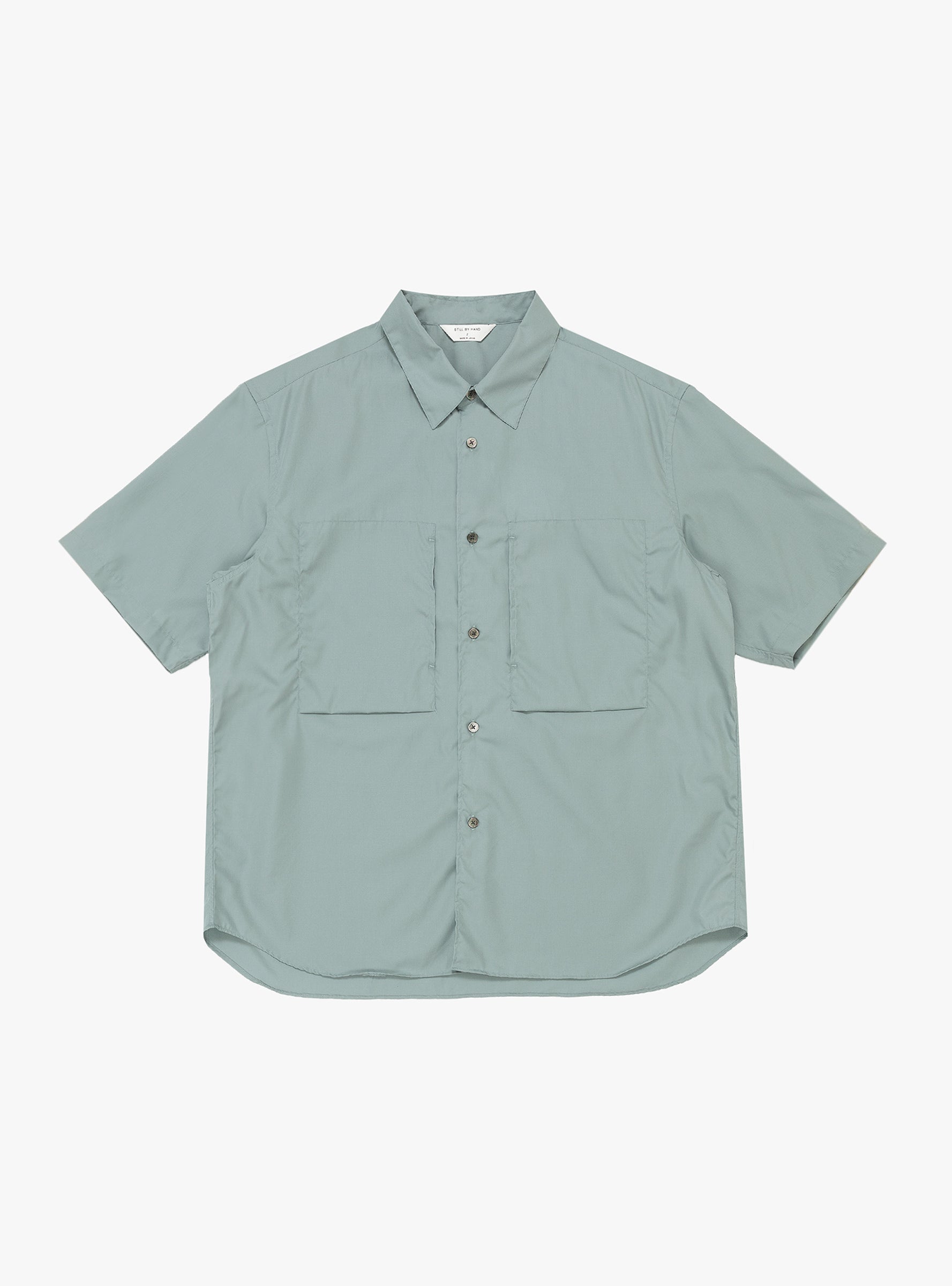  Still By Hand Double Pocket Shirt Blue Grey - Size: Medium