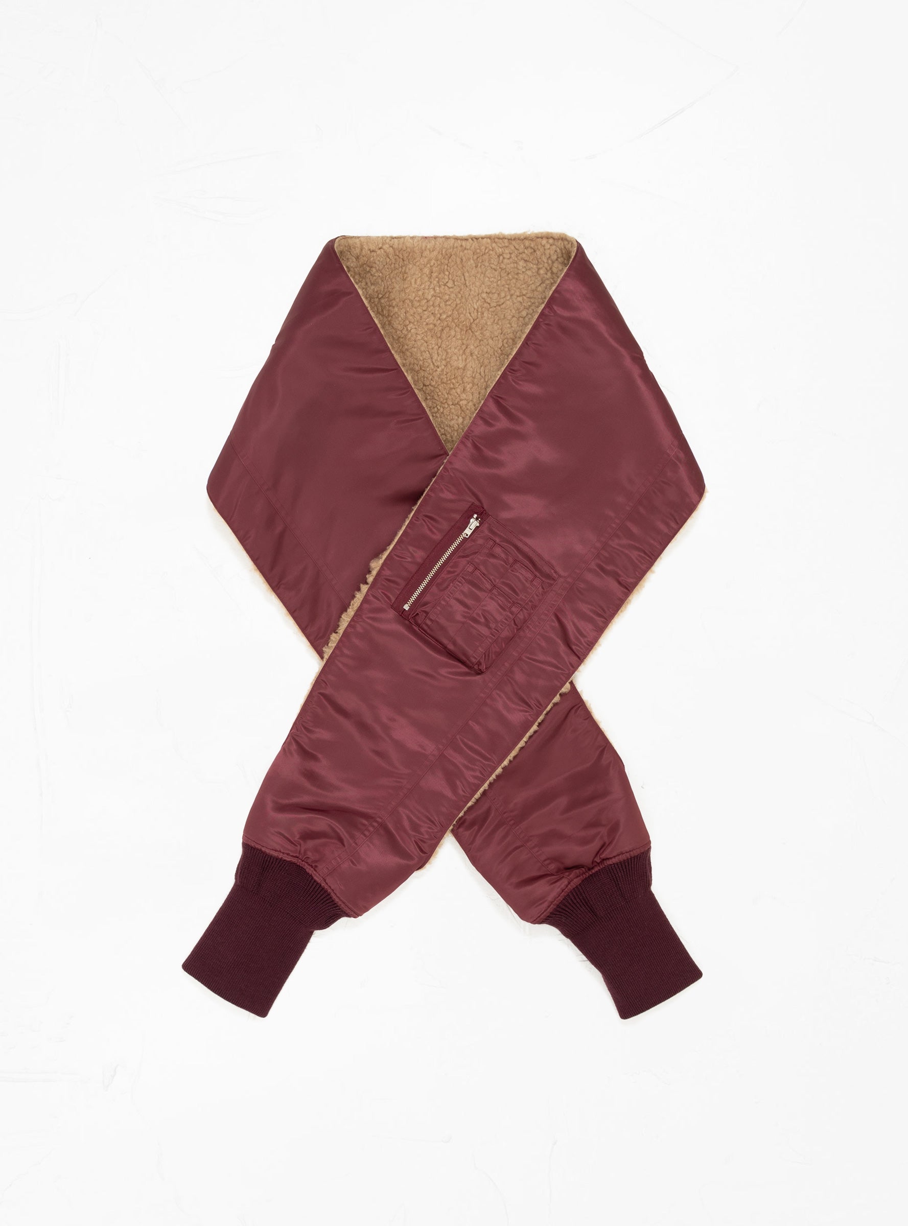  SOFTHYPHEN MA-1 Globe Stole Burgundy