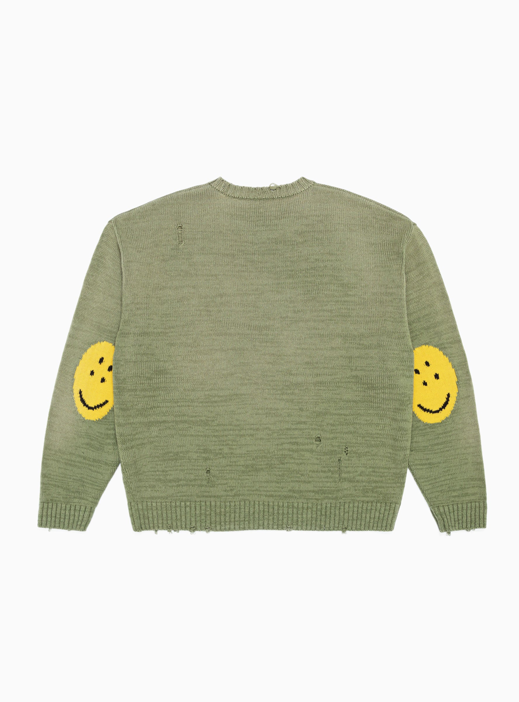  Kapital 5G Knit Smilie Patch Sweater Khaki