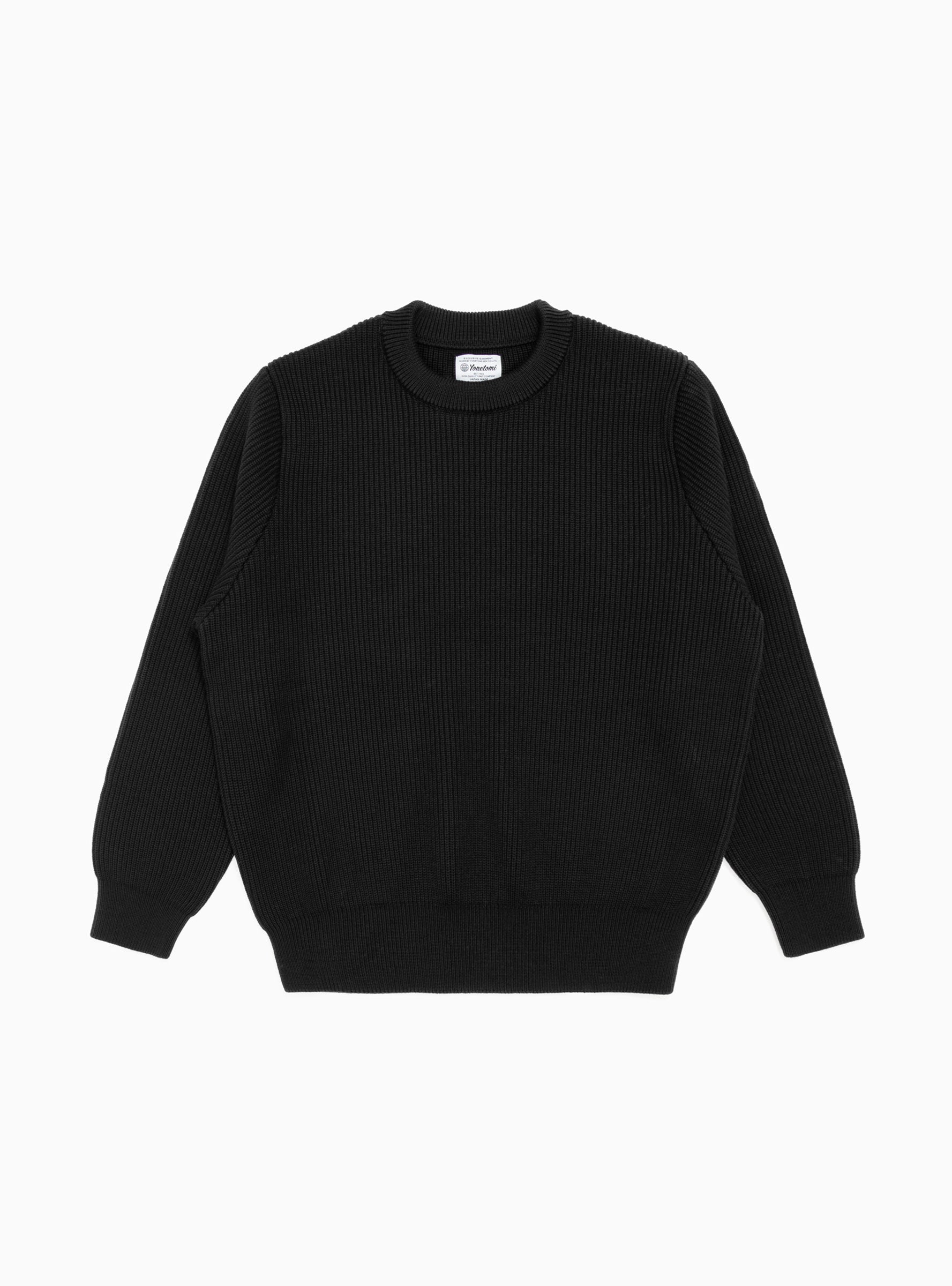  Yonetomi Extra Fine Wool Sweater Black